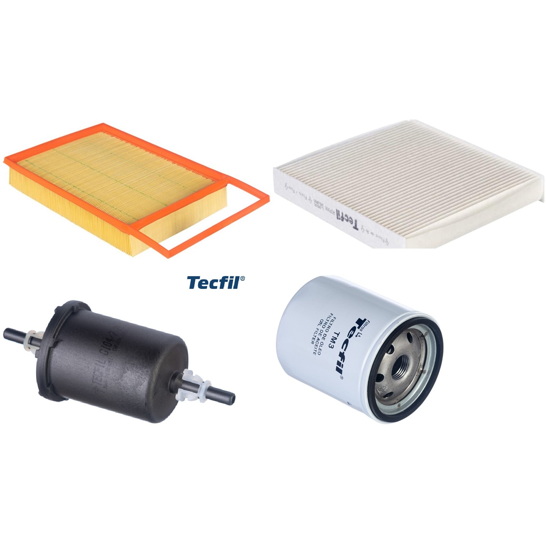 Kit Filtros de Ar do Motor, Óleo, Cabine e Combustível - Tecfil - ACP906 / ARL4154 / GI04/7 / PSL18M-(TM3)