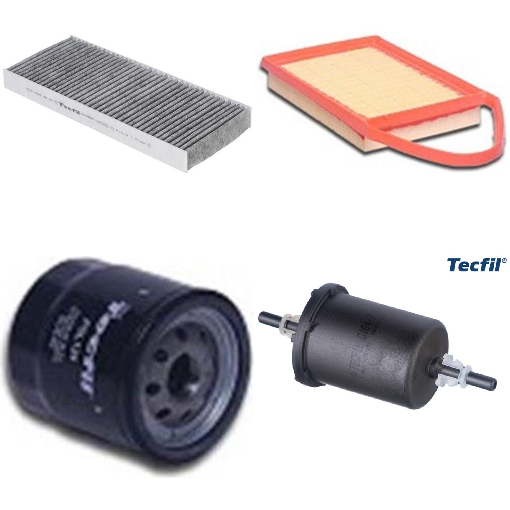 Kit Filtros de Ar do Motor, Óleo, Cabine e Combustível - Tecfil - ACA888 / ARL2204 / GI04/7 / PSL129