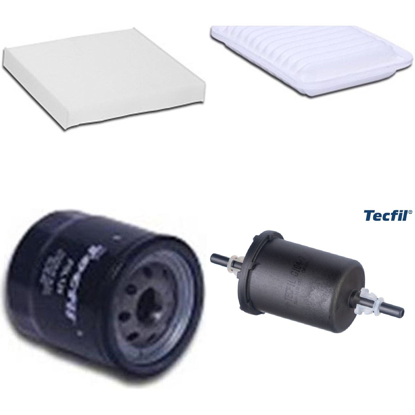 Kit Filtros de Ar do Motor, Óleo, Cabine e Combustível - Tecfil - ACP887 / ARL2203 / GI04/7 / PSL129