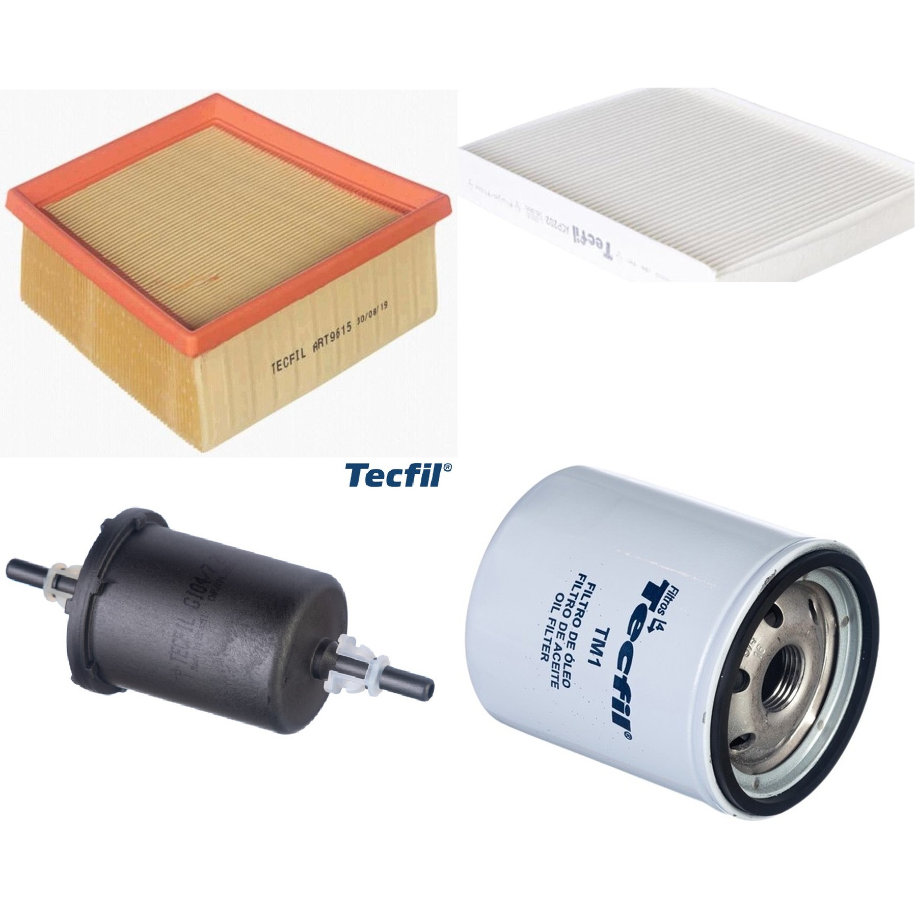 Kit Filtros de Ar do Motor, Óleo, Cabine e Combustível - Tecfil - ACP202 / ART9615 / GI04/7 / PSL34M-(TM1)