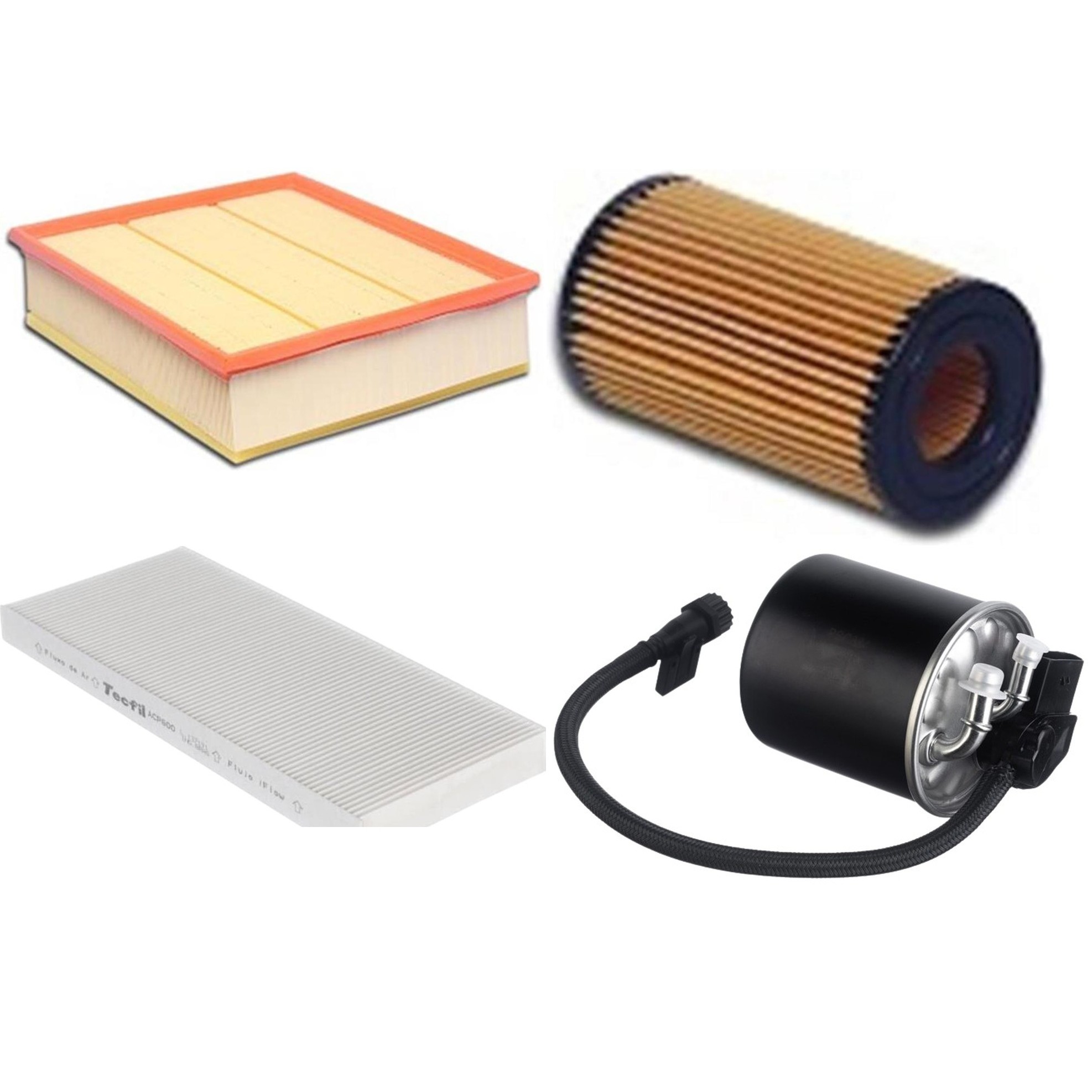 Kit Filtros de Ar do Motor, Óleo, Cabine e Combustível - Tecfil - ACP600 / ARL5310 / PEL311 / PSC884