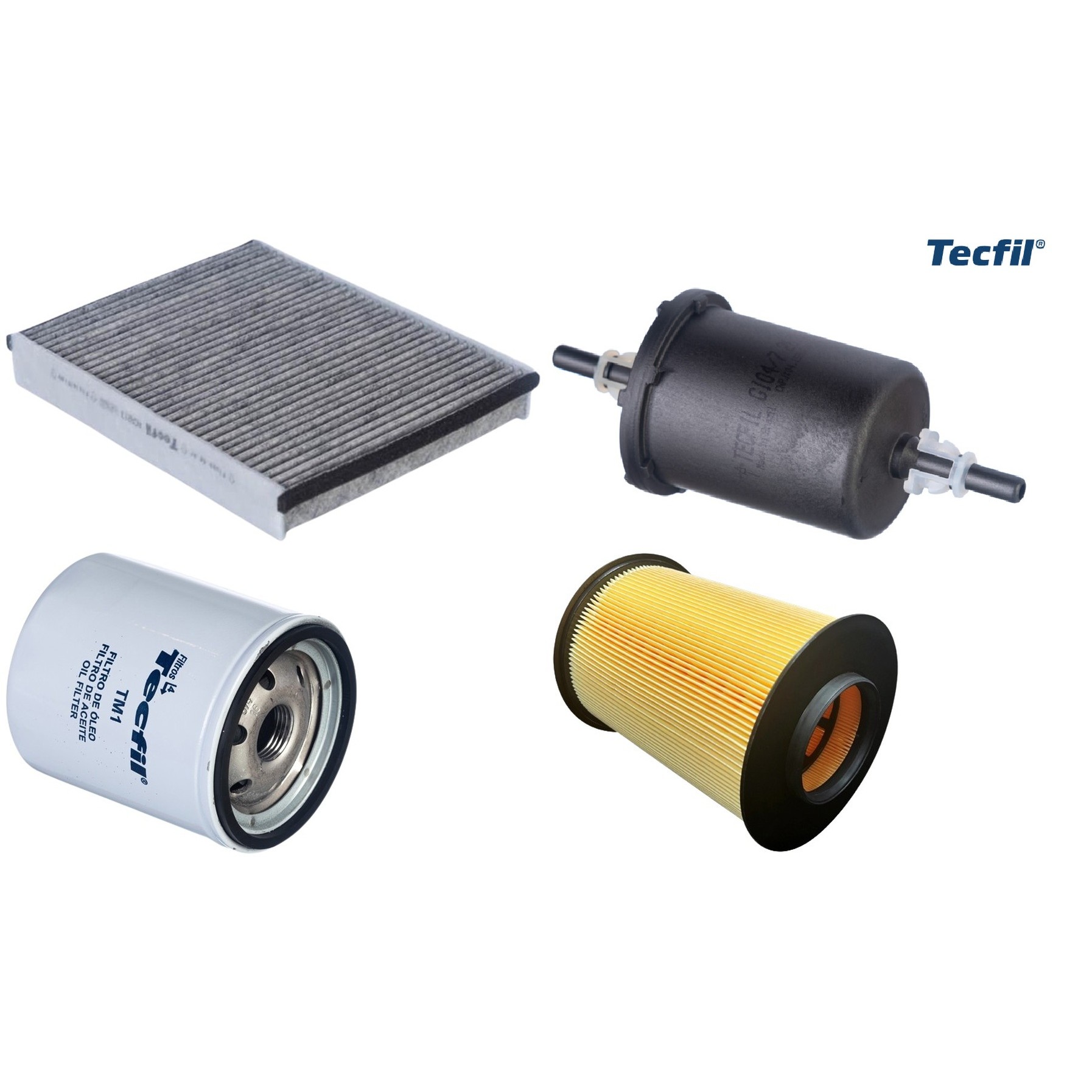 Kit Filtros de Ar do Motor, Óleo, Cabine e Combustível - Tecfil - ACA213 / ARS5196/1 / GI04/7 / PSL34M-(TM1)