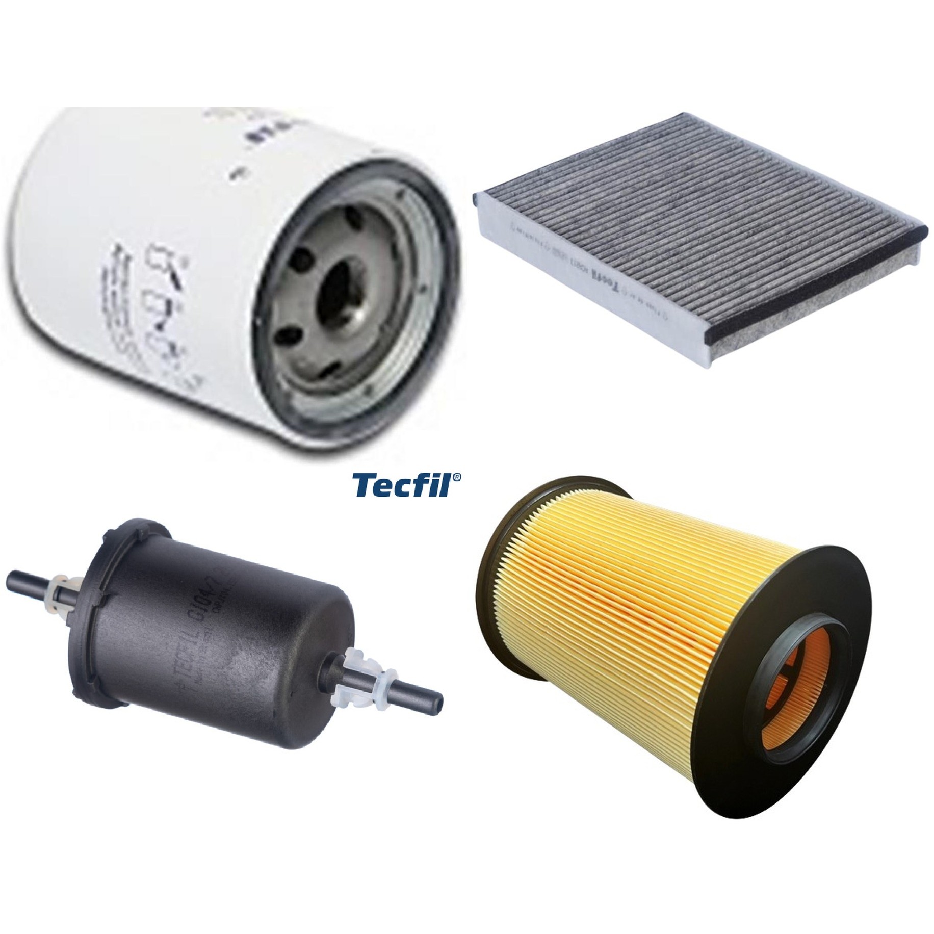 Kit Filtros de Ar do Motor, Óleo, Cabine e Combustível - Tecfil - ACA213 / ARS5196/1 / GI04/7 / PSL147