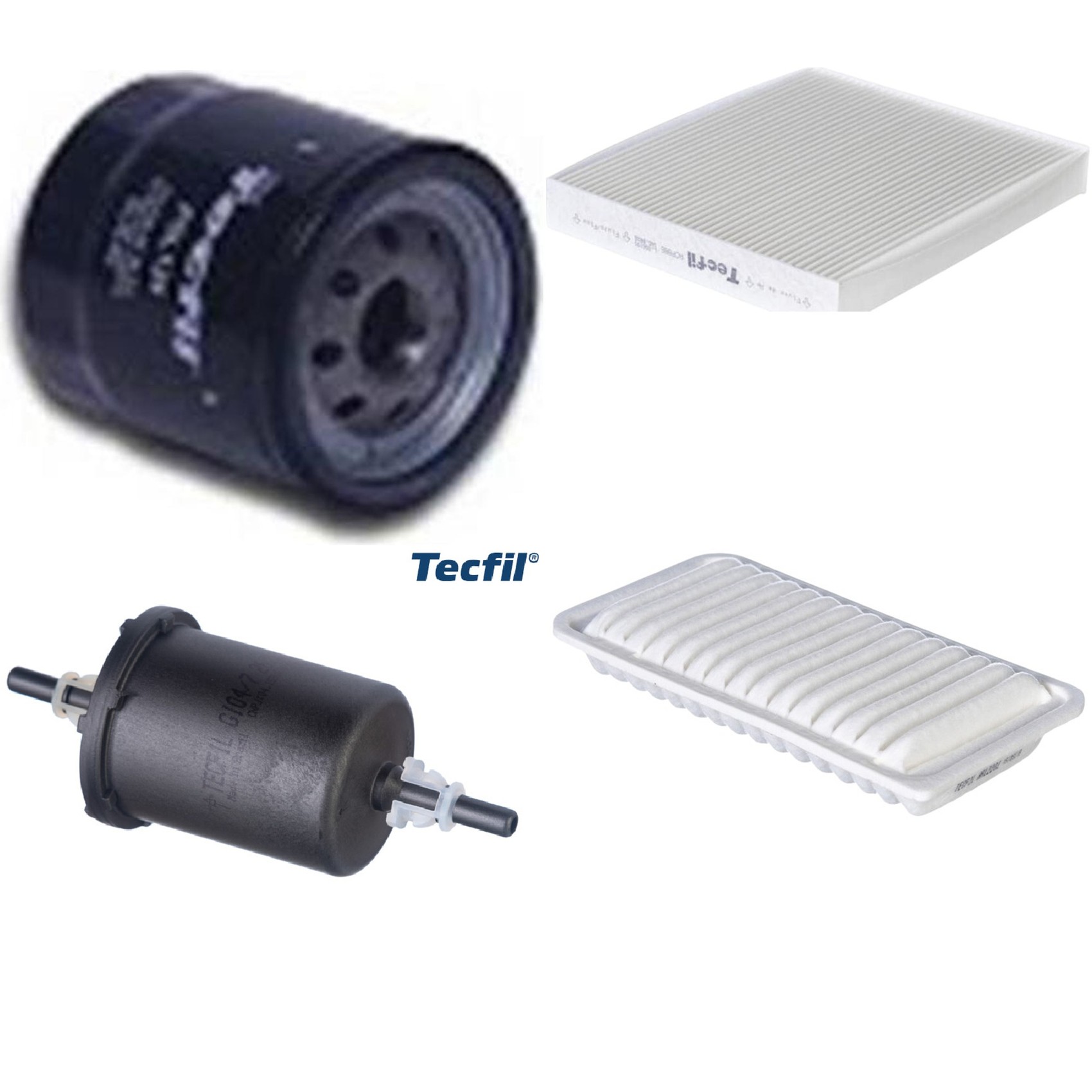 Kit Filtros de Ar do Motor, Óleo, Cabine e Combustível - Tecfil - ACP886 / ARL2202 / GI04/7 / PSL129