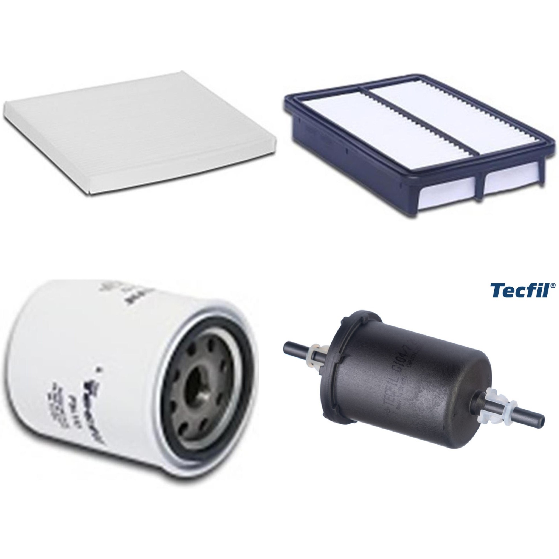 Kit Filtros de Ar do Motor, Óleo, Cabine e Combustível - Tecfil - ACP971 / ARL2331 / GI04/7 / PSL152