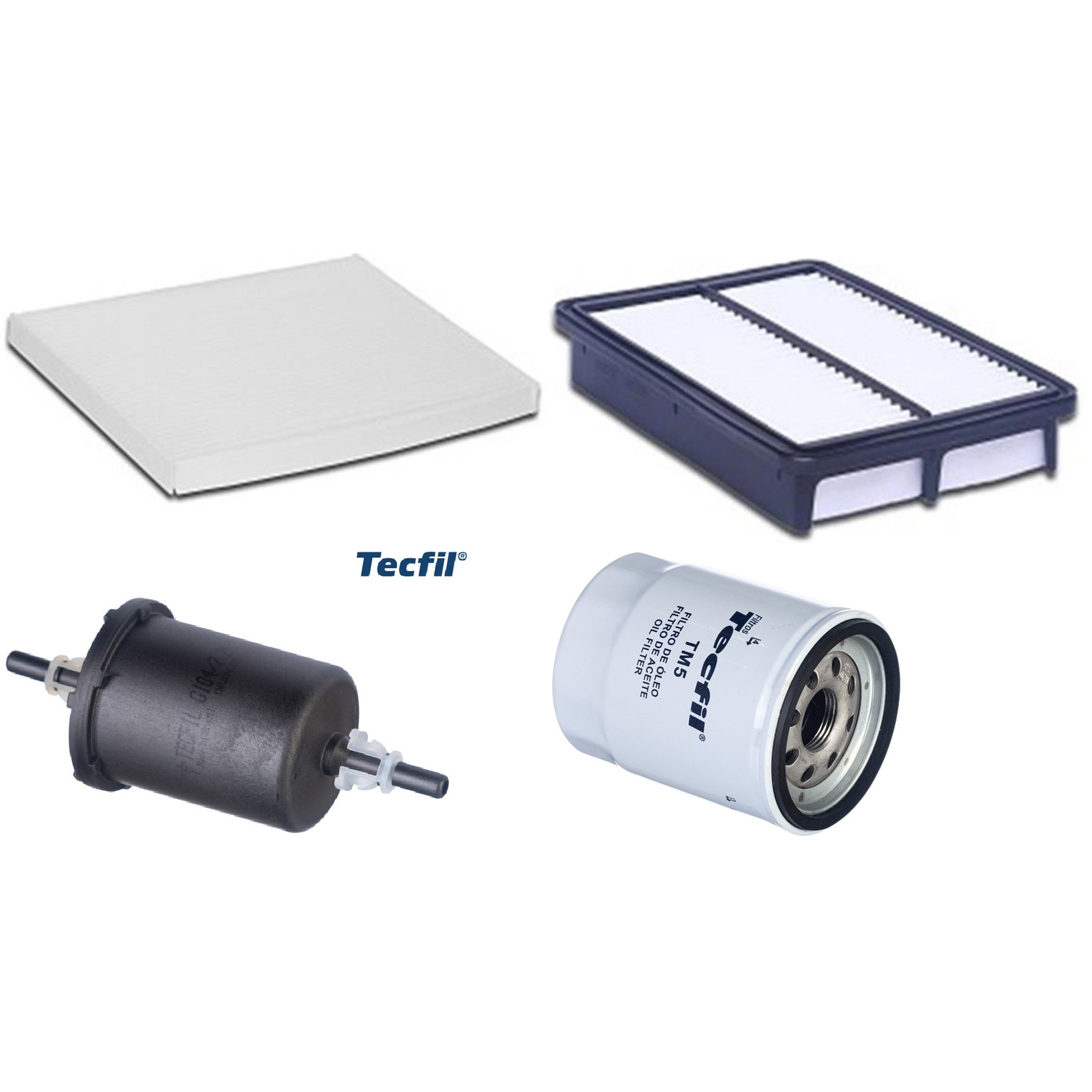 Kit Filtros de Ar do Motor, Óleo, Cabine e Combustível - Tecfil - ACP971 / ARL2331 / GI04/7 / PSL55M-(TM5)