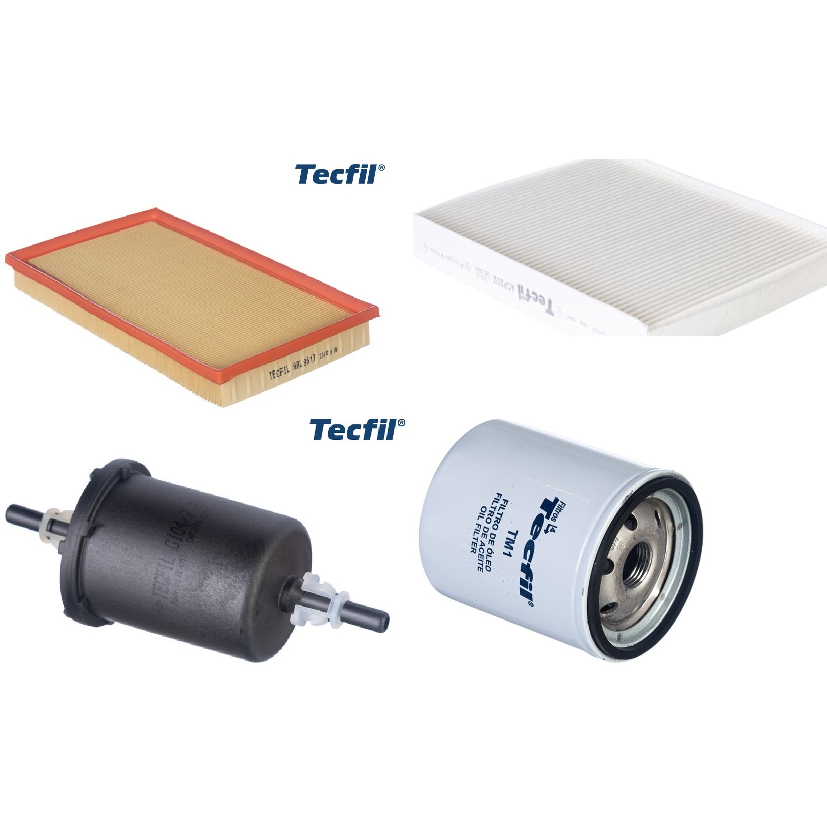Kit Filtros de Ar do Motor, Óleo, Cabine e Combustível - Tecfil - ACP202 / ARL9617 / GI04/7 / PSL34M-(TM1)