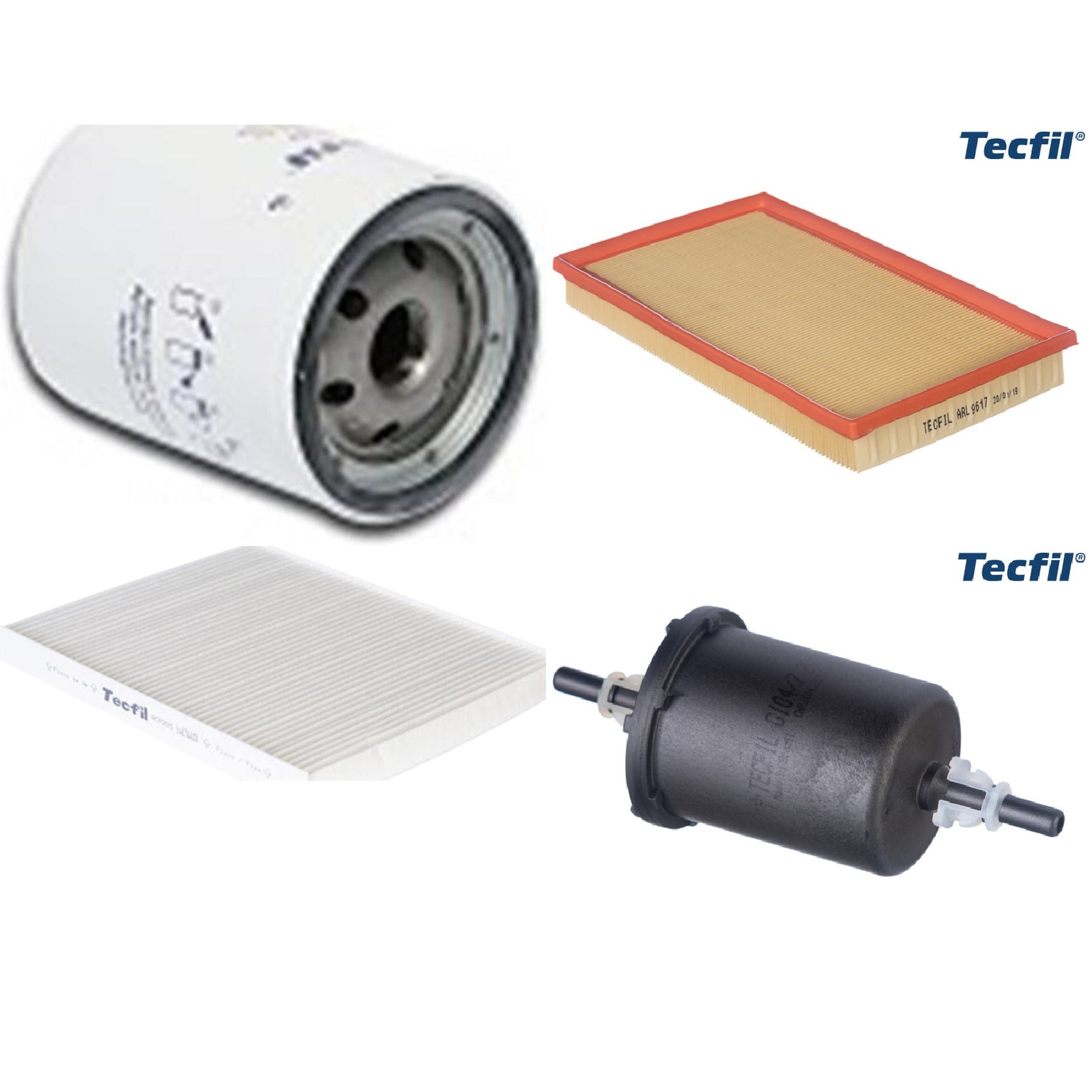 Kit Filtros de Ar do Motor, Óleo, Cabine e Combustível - Tecfil - ACP205 / ARL9617 / GI04/7 / PSL147