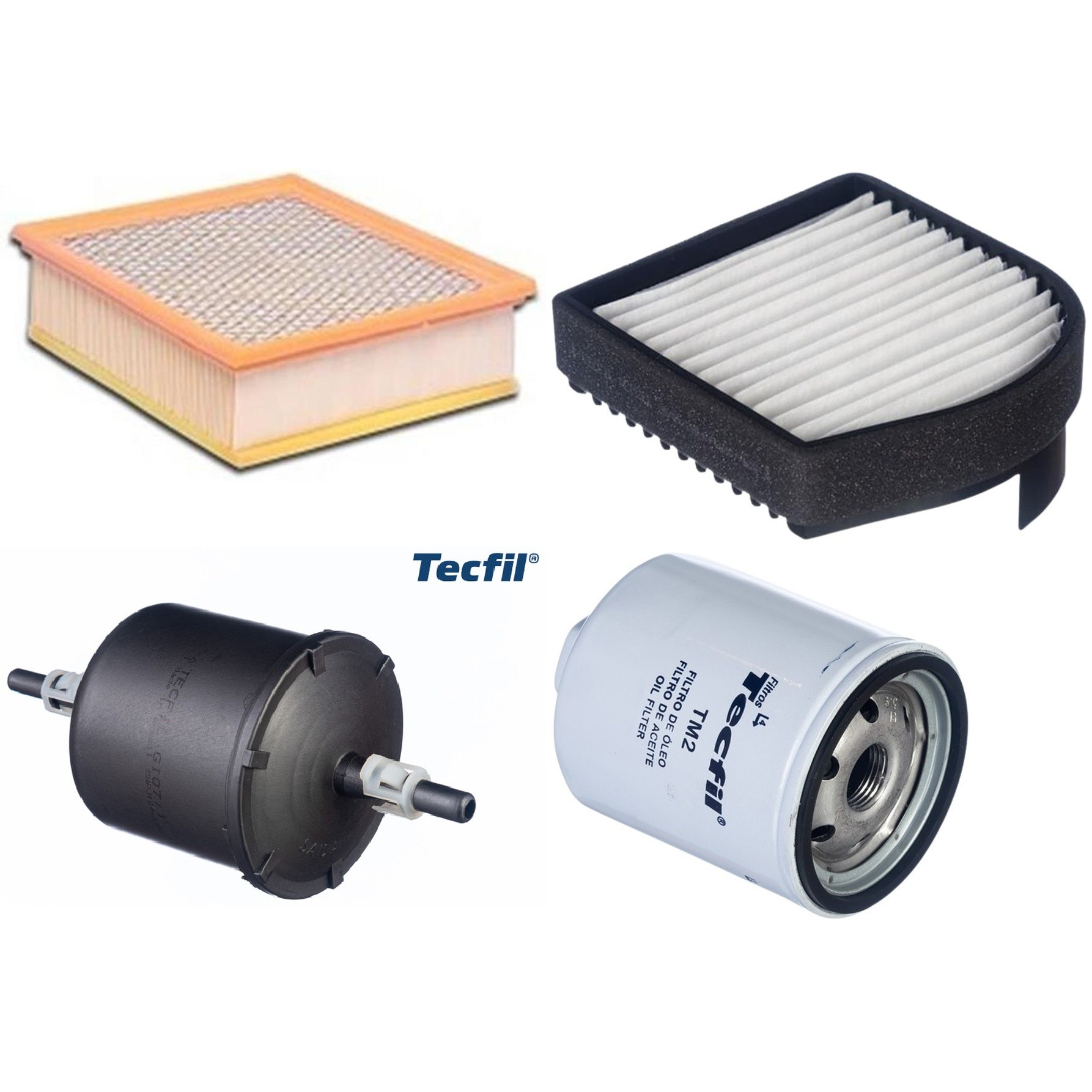 Kit Filtros de Ar do Motor, Óleo, Cabine e Combustível - Tecfil - ACP211 / ARL9606 / GI07/1 / PSL34MP-(TM2)