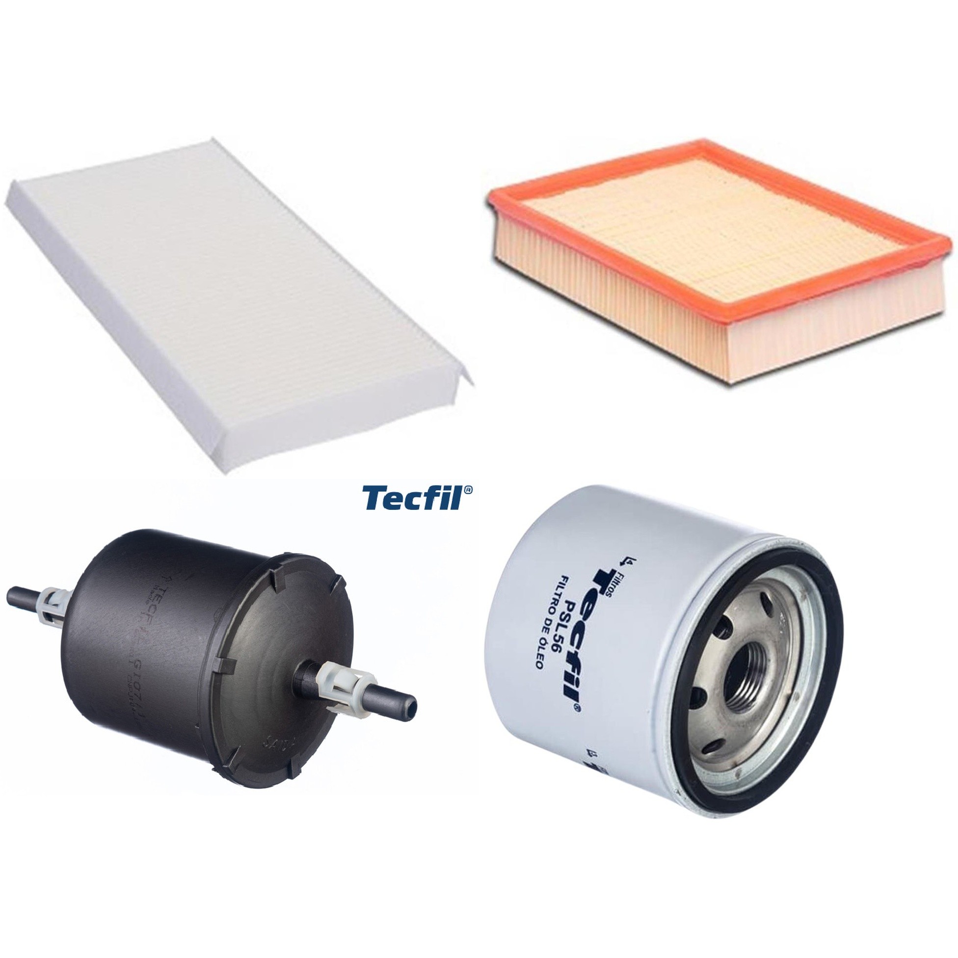 Kit Filtros de Ar do Motor, Óleo, Cabine e Combustível - Tecfil - ACP305 / ARL6090 / GI07/1 / PSL56