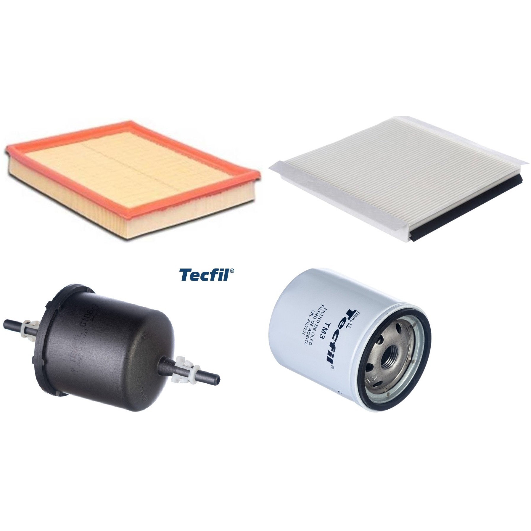 Kit Filtros de Ar do Motor, Óleo, Cabine e Combustível - Tecfil - ACP006 / ARL8840 / GI06/7 / PSL18M-(TM3)