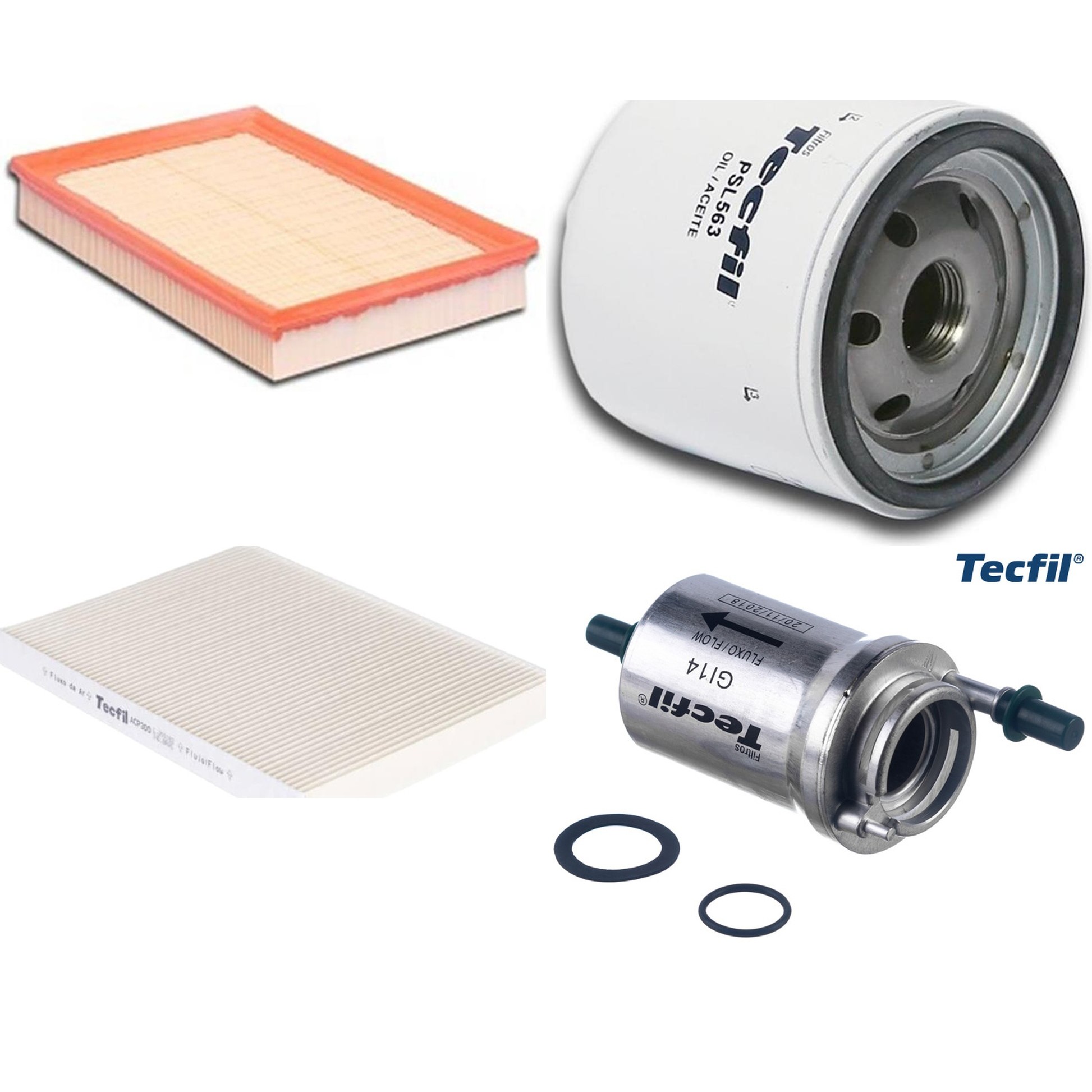 Kit Filtros de Ar do Motor, Óleo, Cabine e Combustível - Tecfil - ACP300 / ARL6095 / GI14 / PSL563