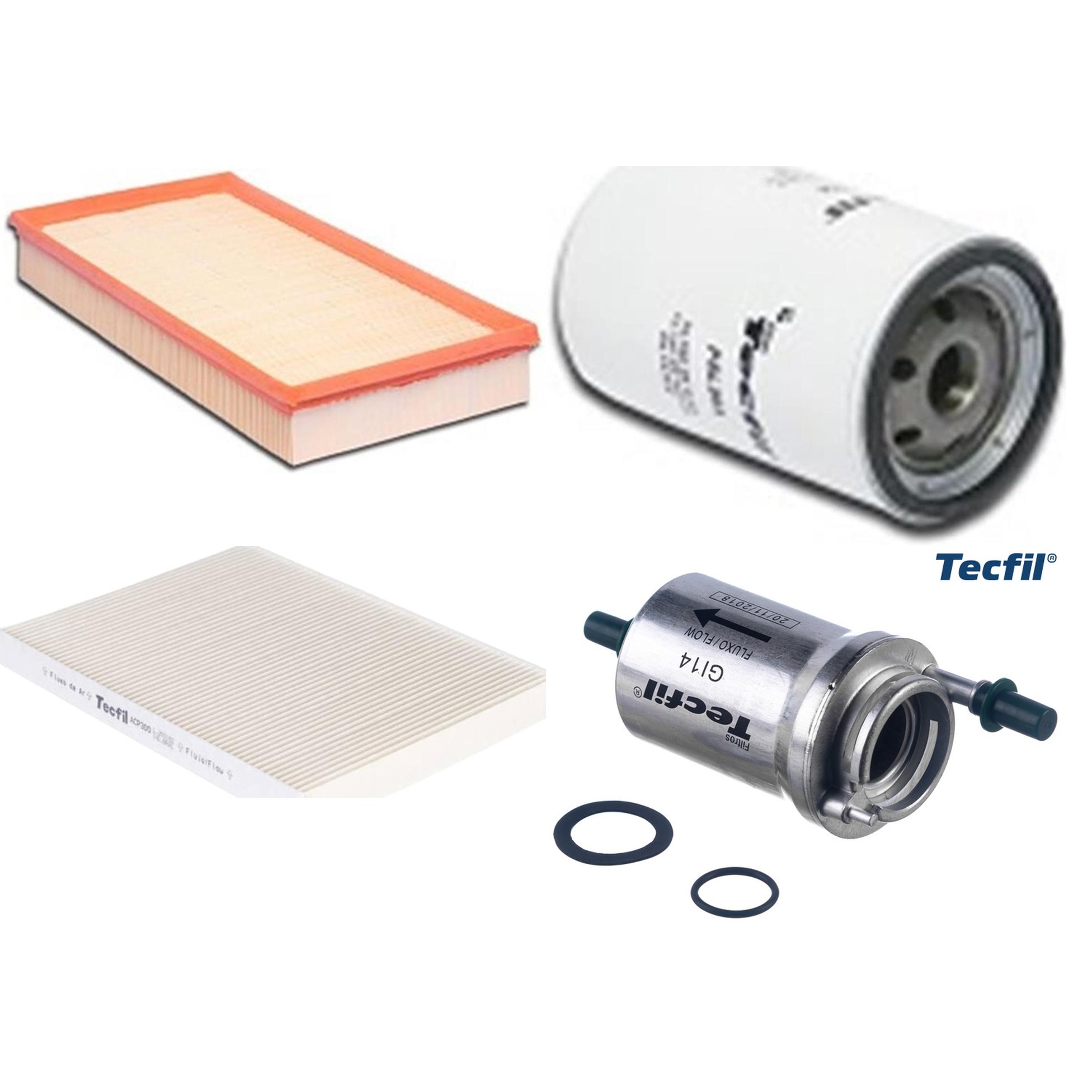 Kit Filtros de Ar do Motor, Óleo, Cabine e Combustível - Tecfil - ACP300 / ARL6093 / GI14 / PSL564