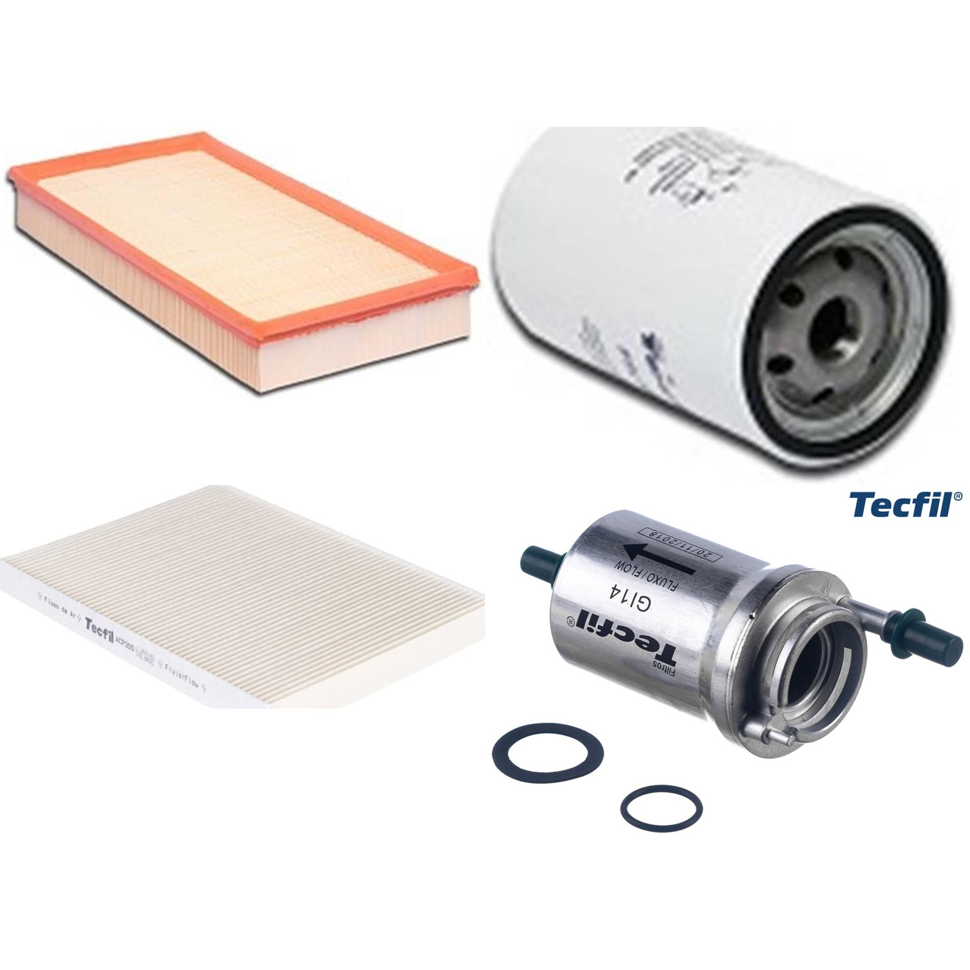 Kit Filtros de Ar do Motor, Óleo, Cabine e Combustível - Tecfil - ACP300 / ARL6093 / GI14 / PSL562
