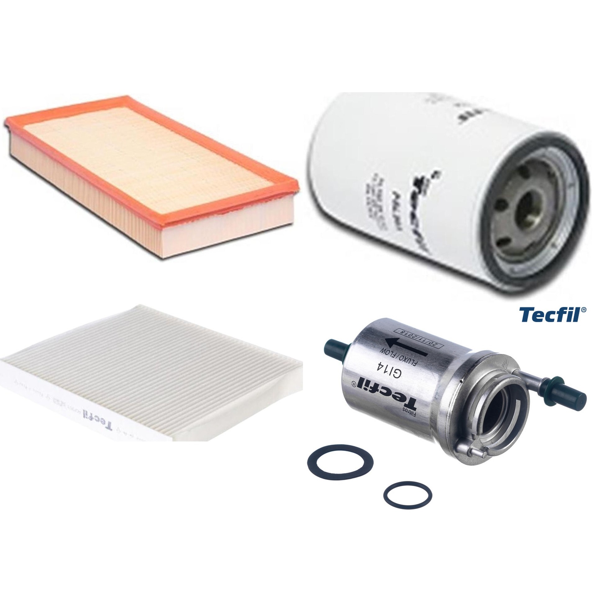 Kit Filtros de Ar do Motor, Óleo, Cabine e Combustível - Tecfil - ACP303 / ARL6093 / GI14 / PSL564