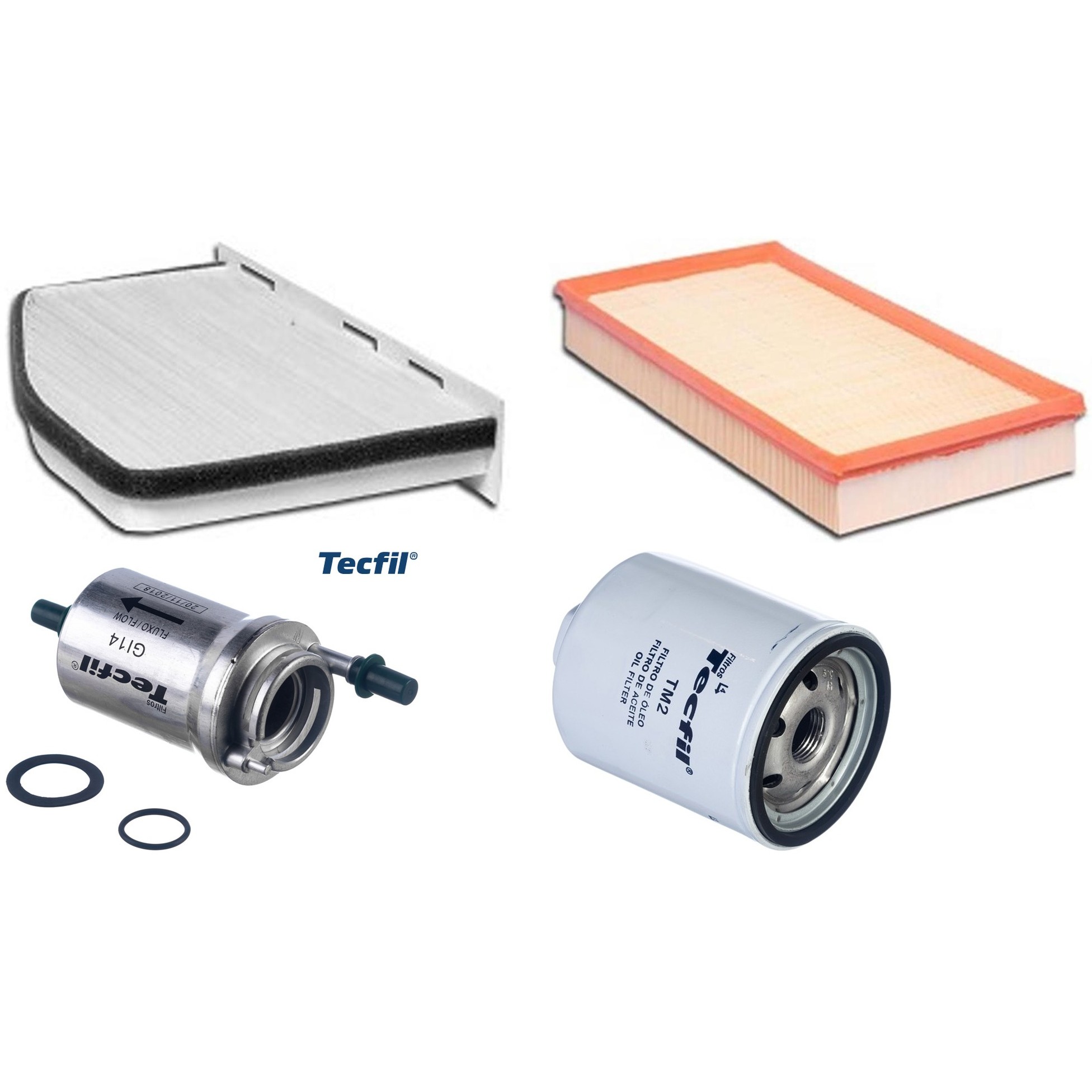 Kit Filtros de Ar do Motor, Óleo, Cabine e Combustível - Tecfil - ACP309 / ARL6093 / GI14 / PSL34MP-(TM2)