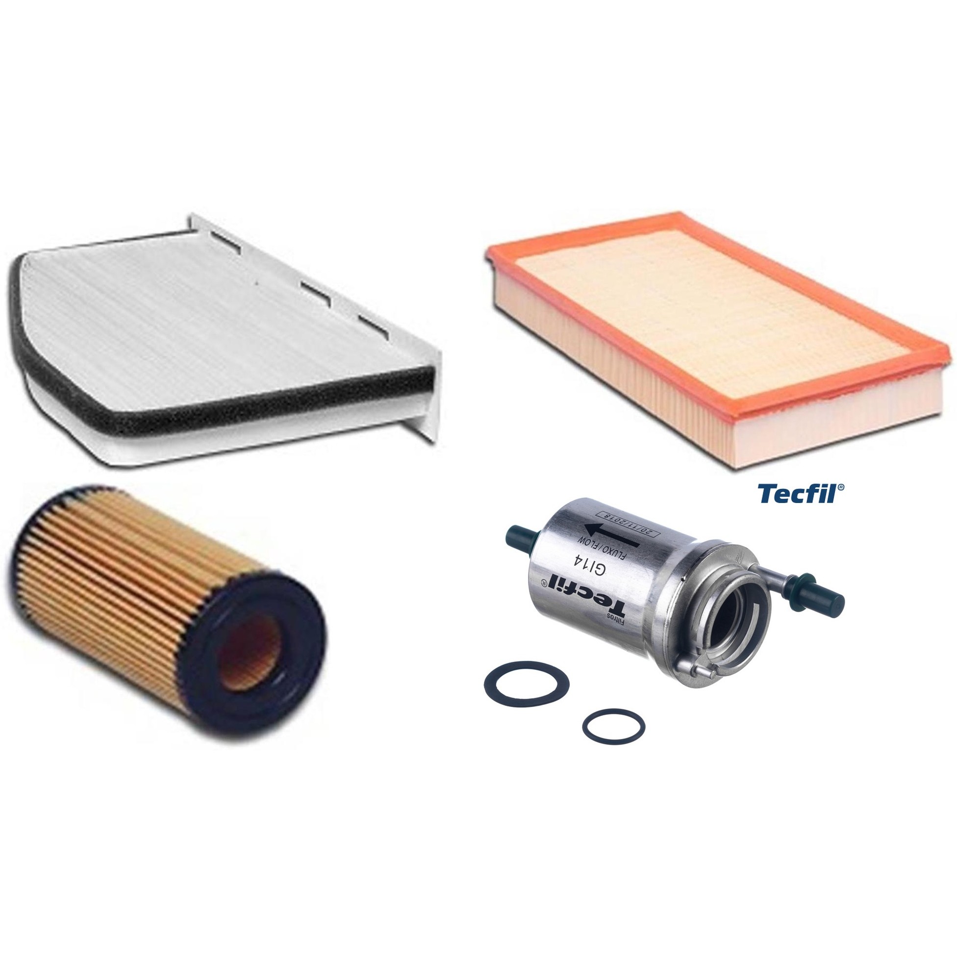 Kit Filtros de Ar do Motor, Óleo, Cabine e Combustível - Tecfil - ACP309 / ARL6093 / GI14 / PEL313