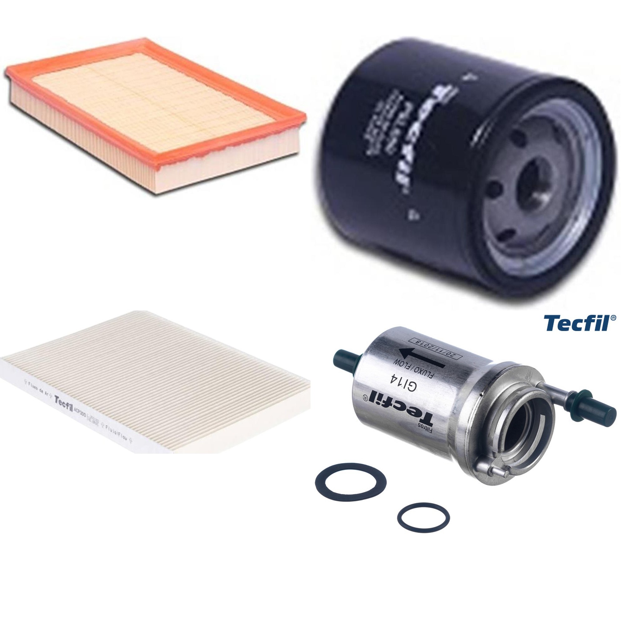 Kit Filtros de Ar do Motor, Óleo, Cabine e Combustível - Tecfil - ACP300 / ARL6095 / GI14 / PSL560