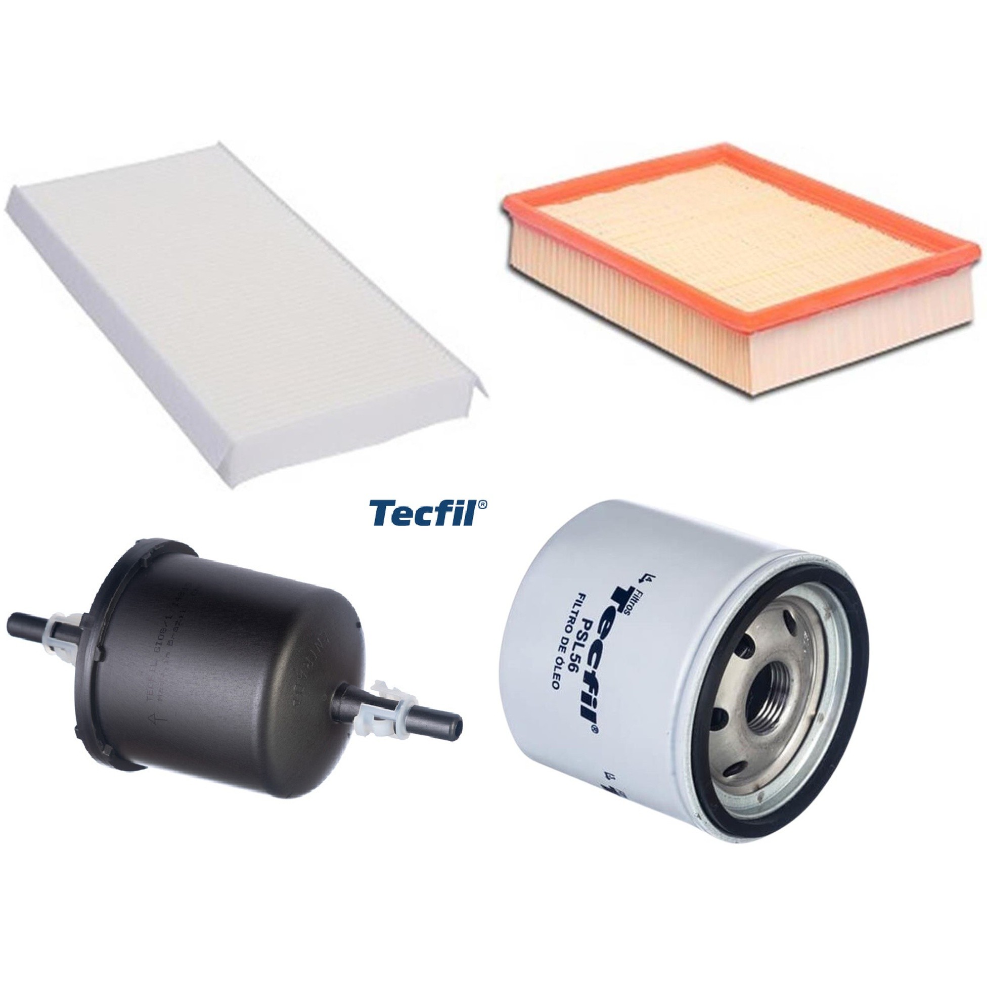 Kit Filtros de Ar do Motor, Óleo, Cabine e Combustível - Tecfil - ACP305 / ARL6090 / GI08/1 / PSL56