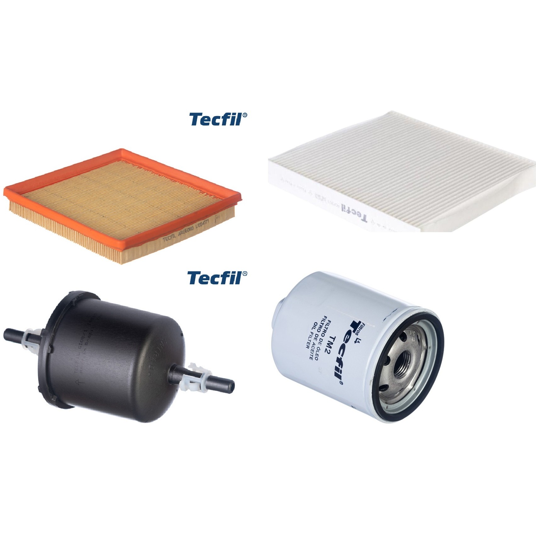 Kit Filtros de Ar do Motor, Óleo, Cabine e Combustível - Tecfil - ACP303 / ARL6080 / GI08/1 / PSL34MP-(TM2)