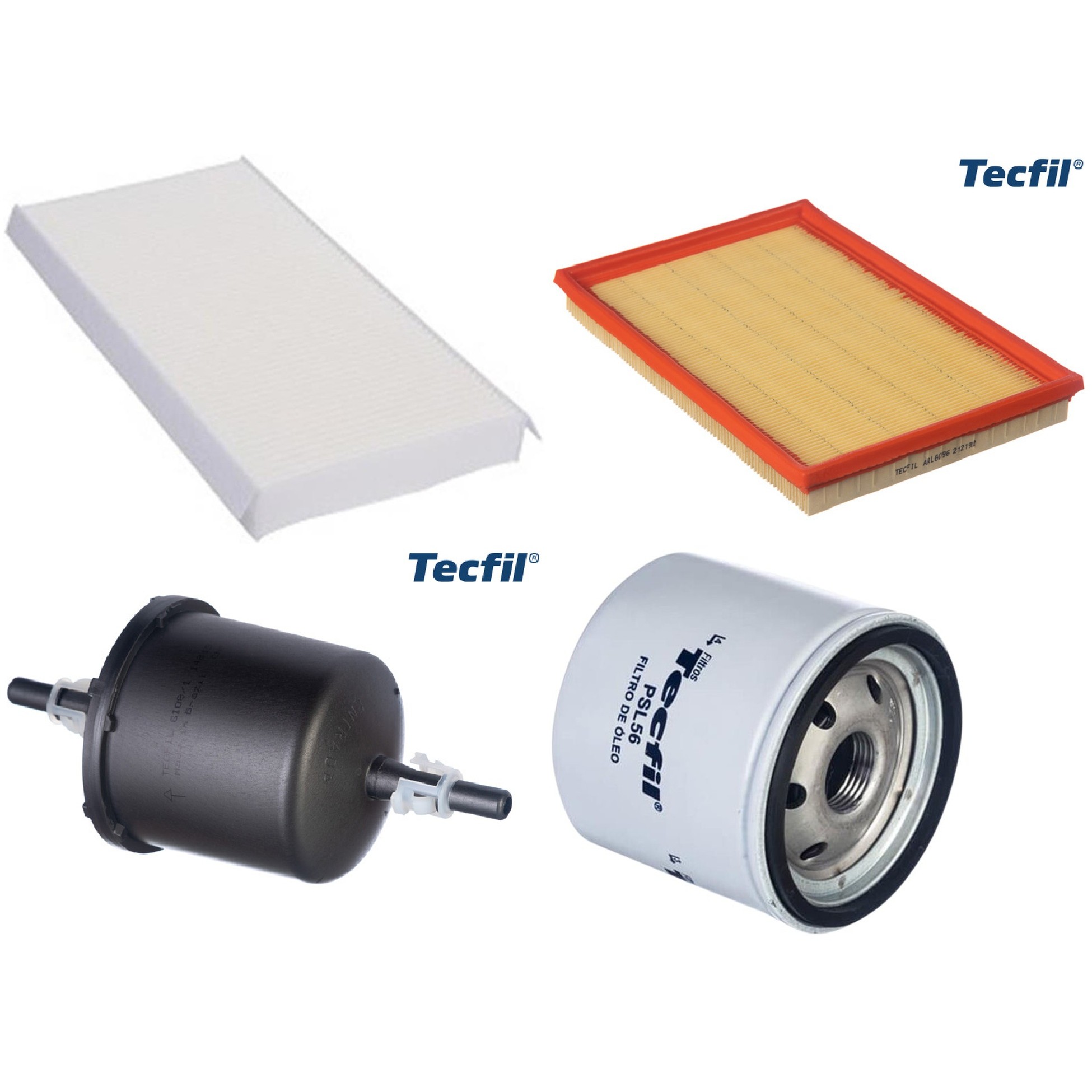 Kit Filtros de Ar do Motor, Óleo, Cabine e Combustível - Tecfil - ACP305 / ARL6096 / GI08/1 / PSL56
