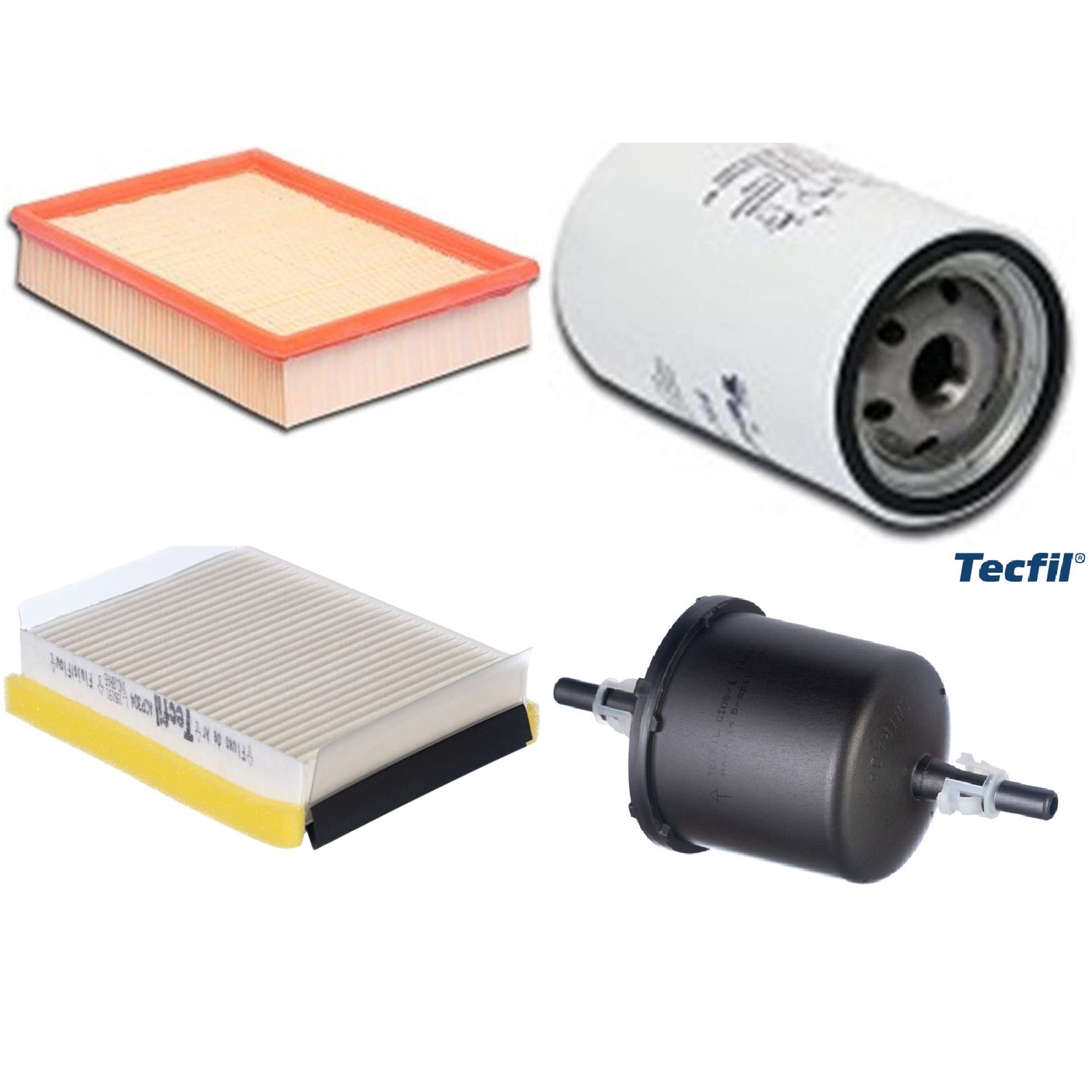 Kit Filtros de Ar do Motor, Óleo, Cabine e Combustível - Tecfil - ACP304 / ARL6090 / GI08/1 / PSL562