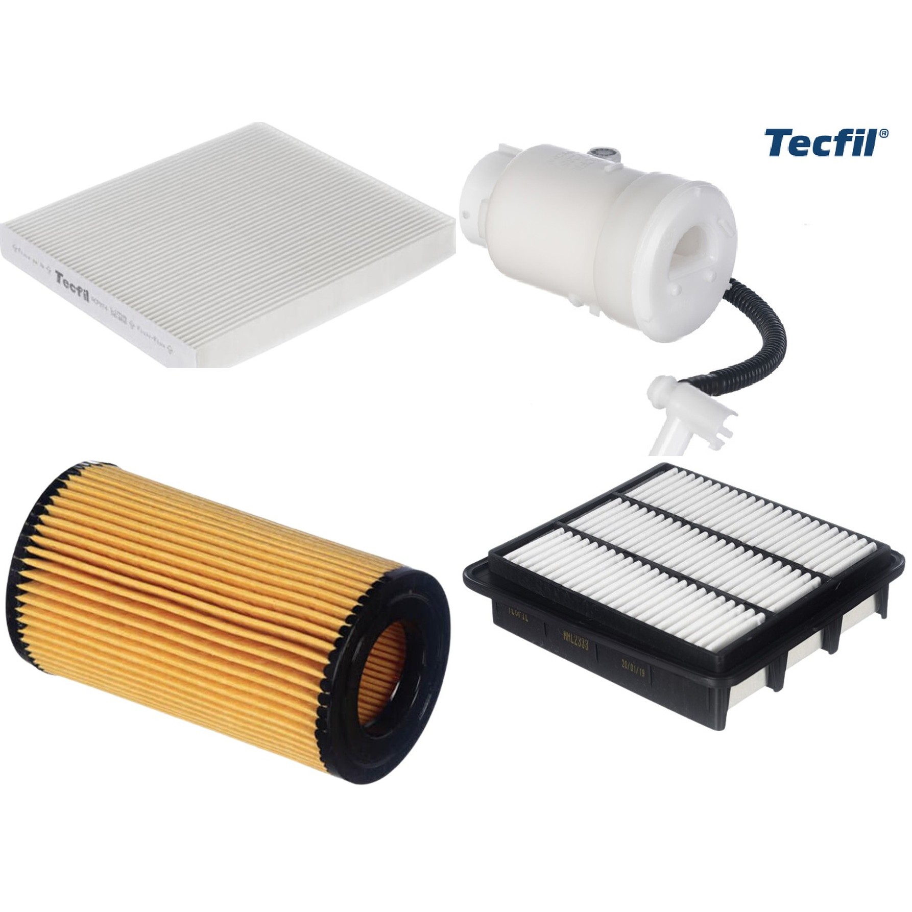 Kit Filtro de Ar, Combustível, Óleo e Ar Condicionado - Tecfil - ACP974 / ARL2333 / FBT2357 / PEL114