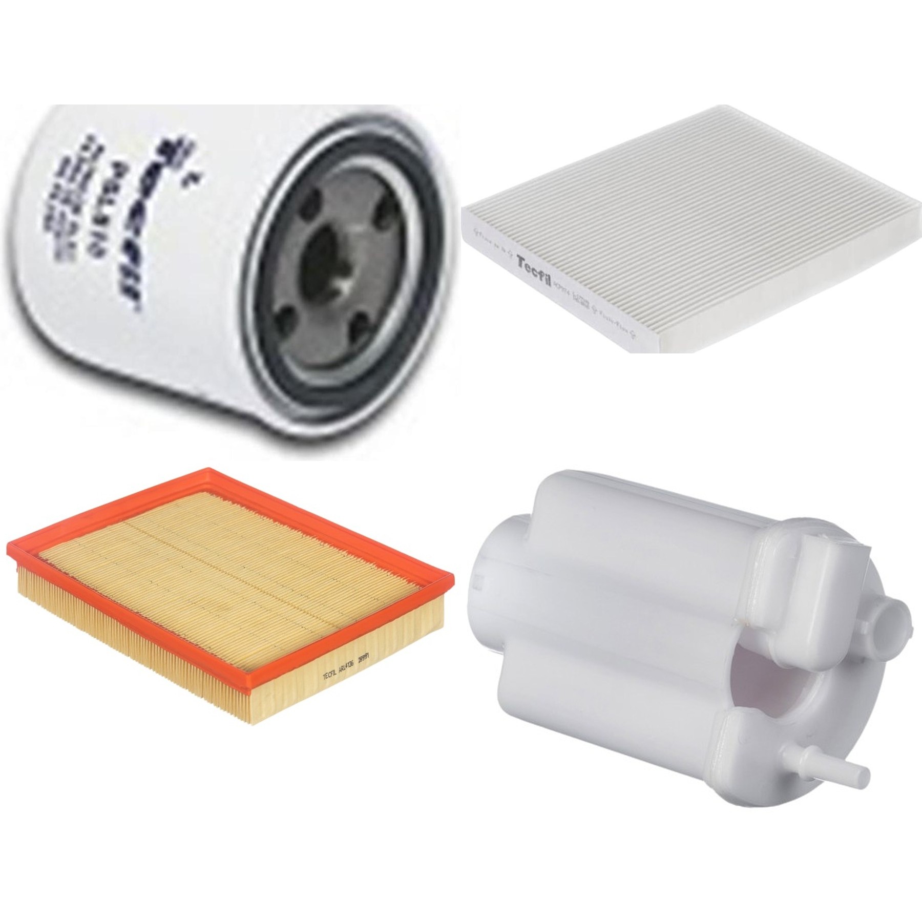 Kit Filtros de Ar do Motor, Óleo, Cabine e Combustível - Tecfil - ACP974 / ARL4136 / FBT2372 / PSL818