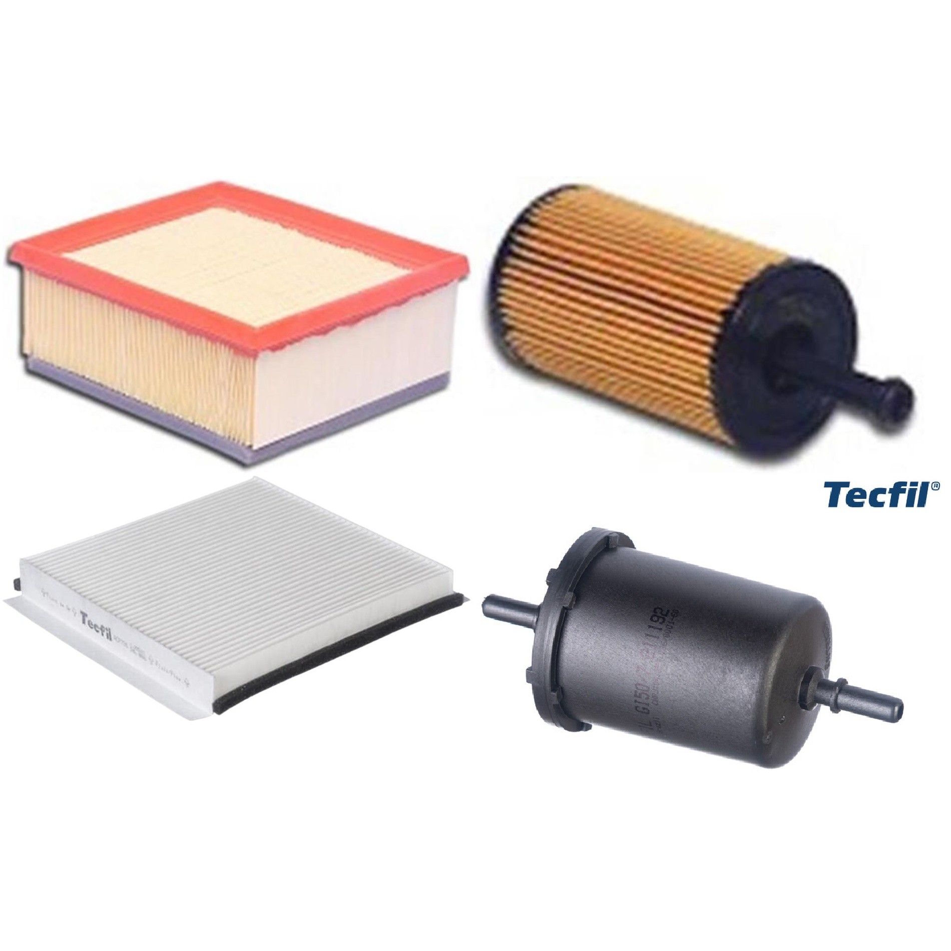 Kit Filtros de Ar do Motor, Óleo, Cabine e Combustível - Tecfil - ACP796 / ARL5050 / GI50/7 / PEL110