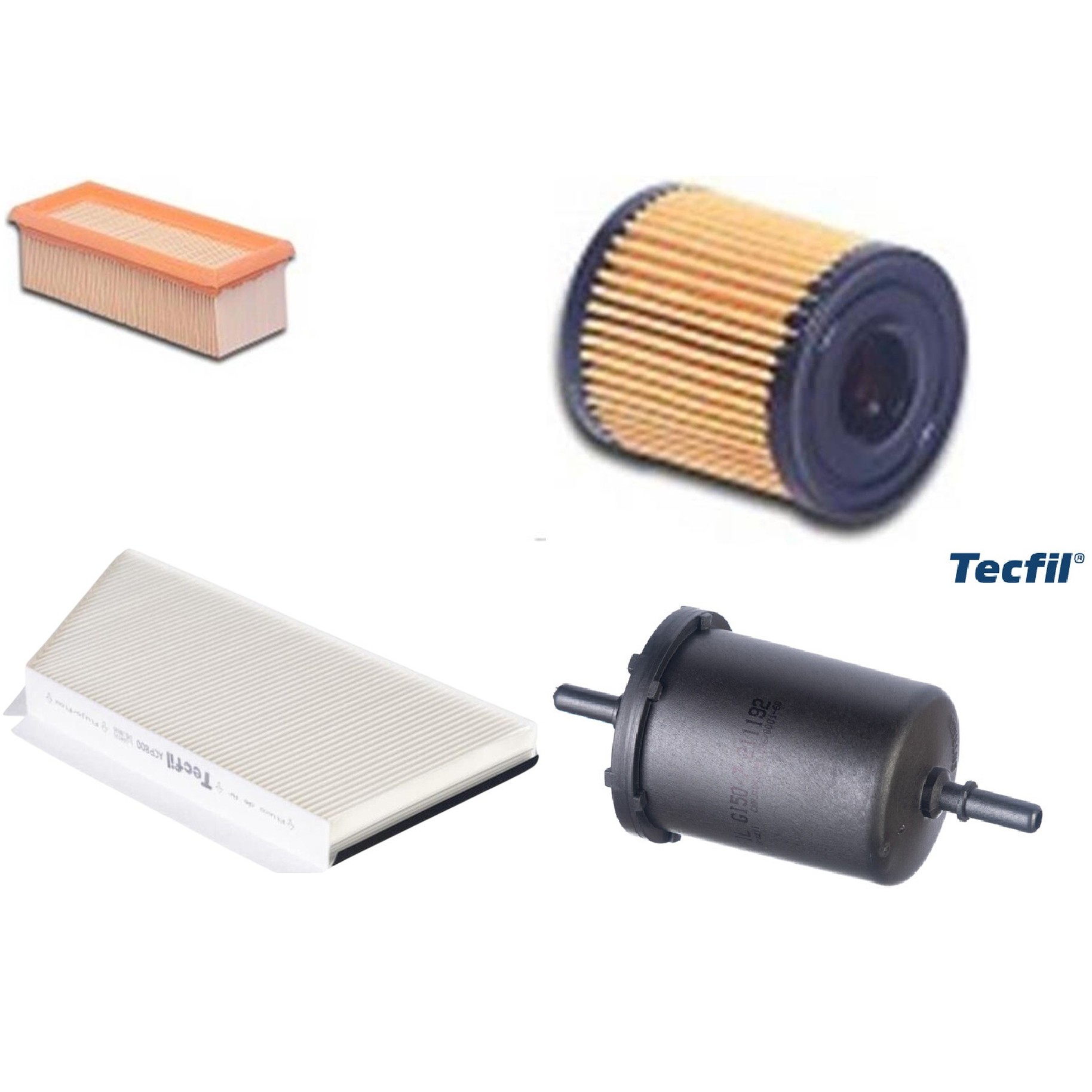 Kit Filtros de Ar do Motor, Óleo, Cabine e Combustível - Tecfil - ACP800 / ARL5136 / GI50/7 / PEL108