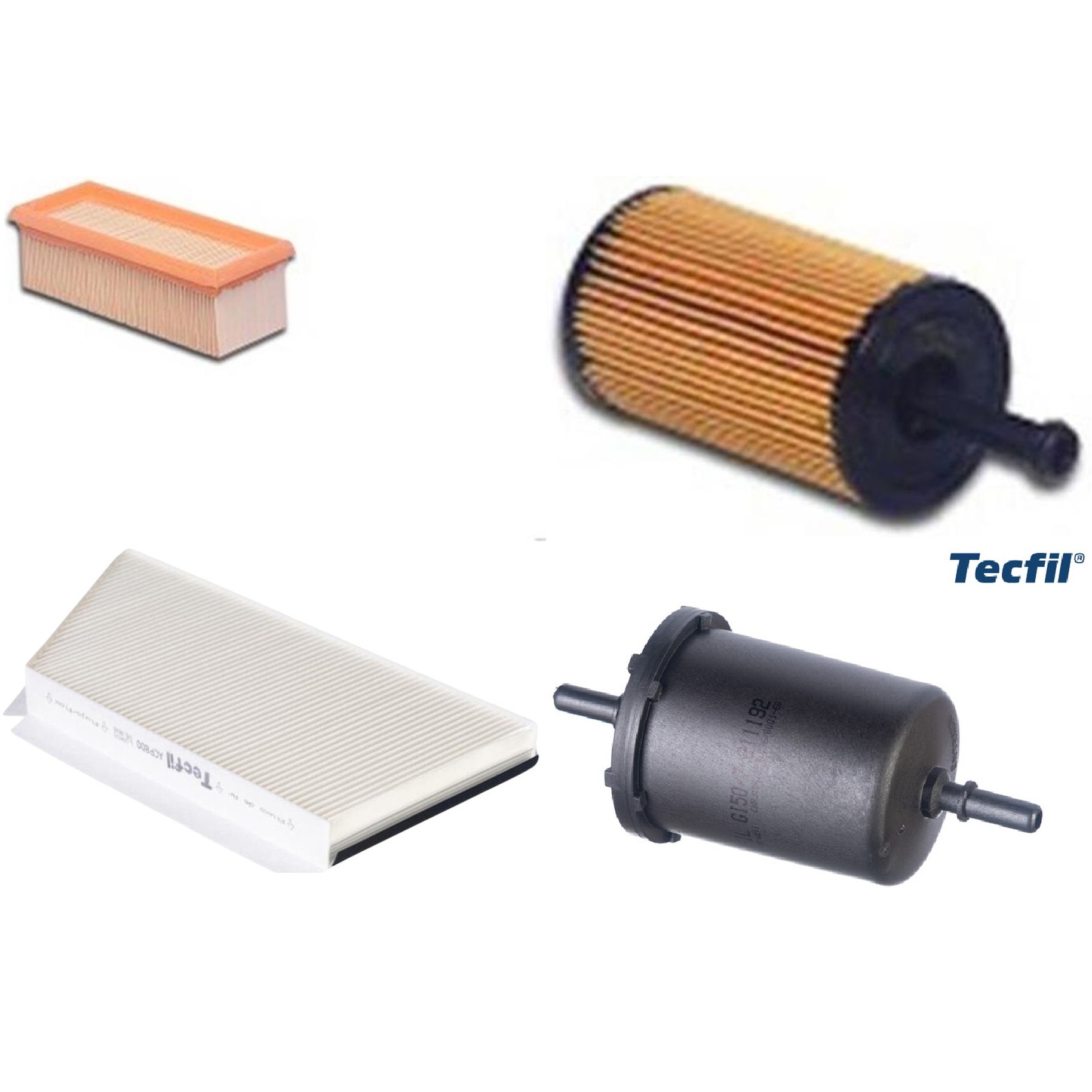 Kit Filtros de Ar do Motor, Óleo, Cabine e Combustível - Tecfil - ACP800 / ARL5136 / GI50/7 / PEL110