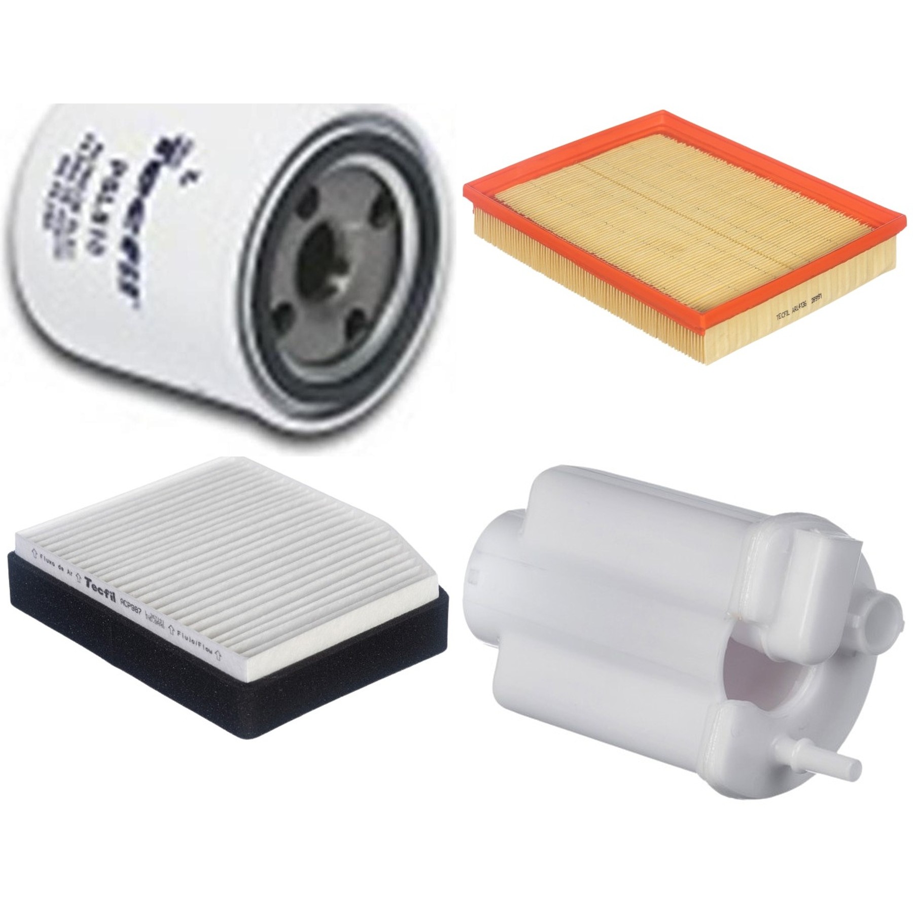 Kit Filtros de Ar do Motor, Óleo, Cabine e Combustível - Tecfil - ACP987 / ARL4136 / FBT2372 / PSL818