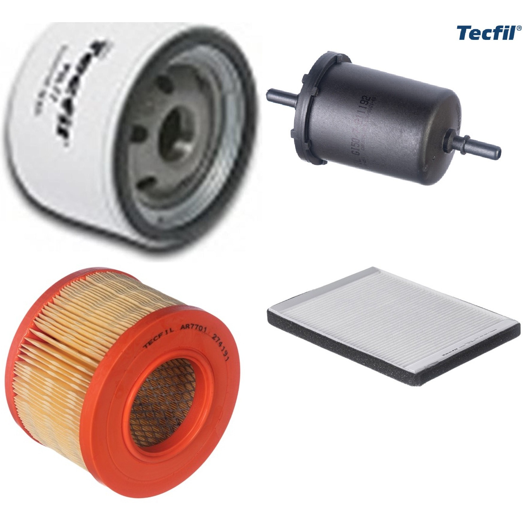 Kit Filtros de Ar do Motor, Óleo, Cabine e Combustível - Tecfil - ACP553 / AR7701 / GI50/7 / PSL77