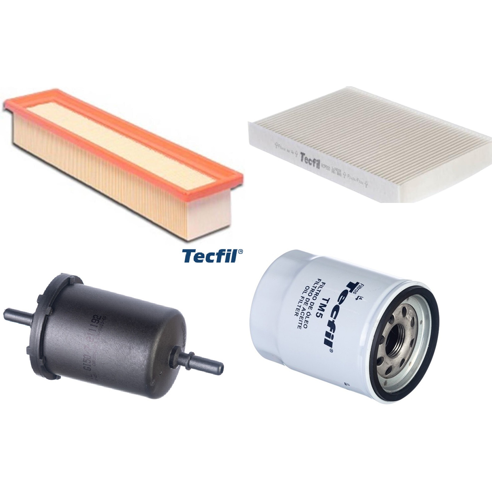 Kit Filtros de Ar do Motor, Óleo, Cabine e Combustível - Tecfil - ACP550 / ARL5138 / GI50/7 / PSL55M-(TM5)