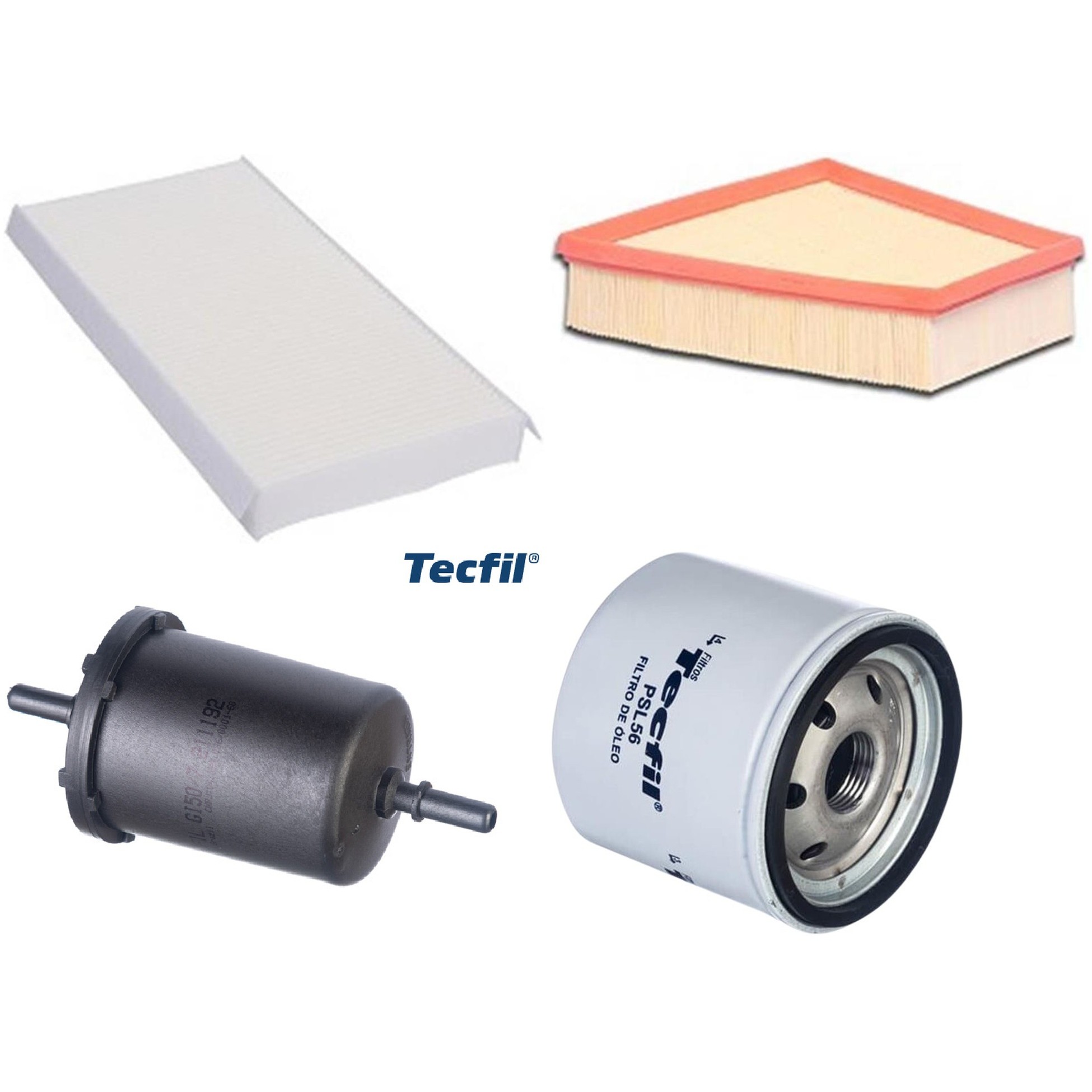 Kit Filtros de Ar do Motor, Óleo, Cabine e Combustível - Tecfil - ACP305 / ART6098 / GI50/7 / PSL56