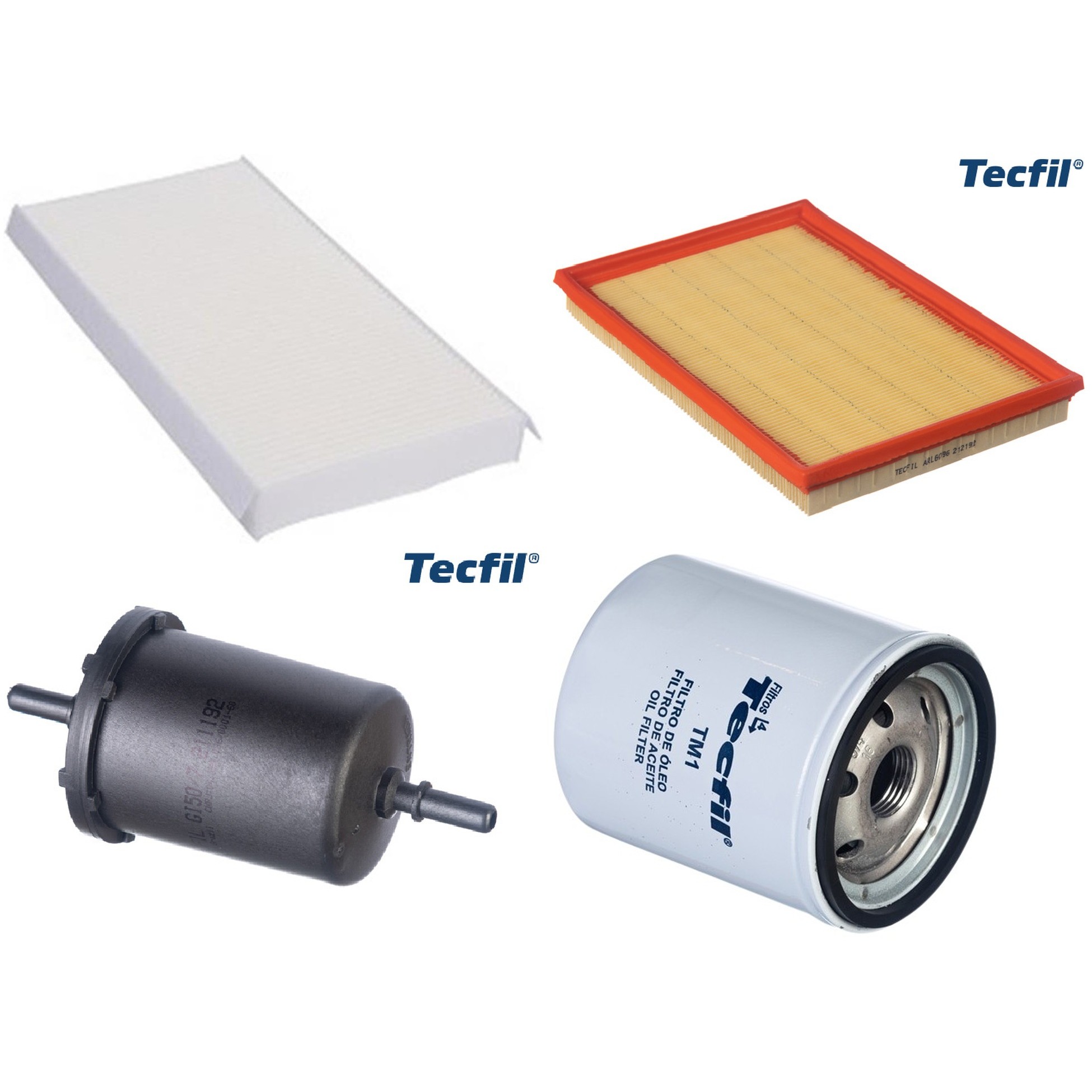 Kit Filtros de Ar do Motor, Óleo, Cabine e Combustível - Tecfil - ACP305 / ARL6096 / GI50/7 / PSL34M-(TM1)
