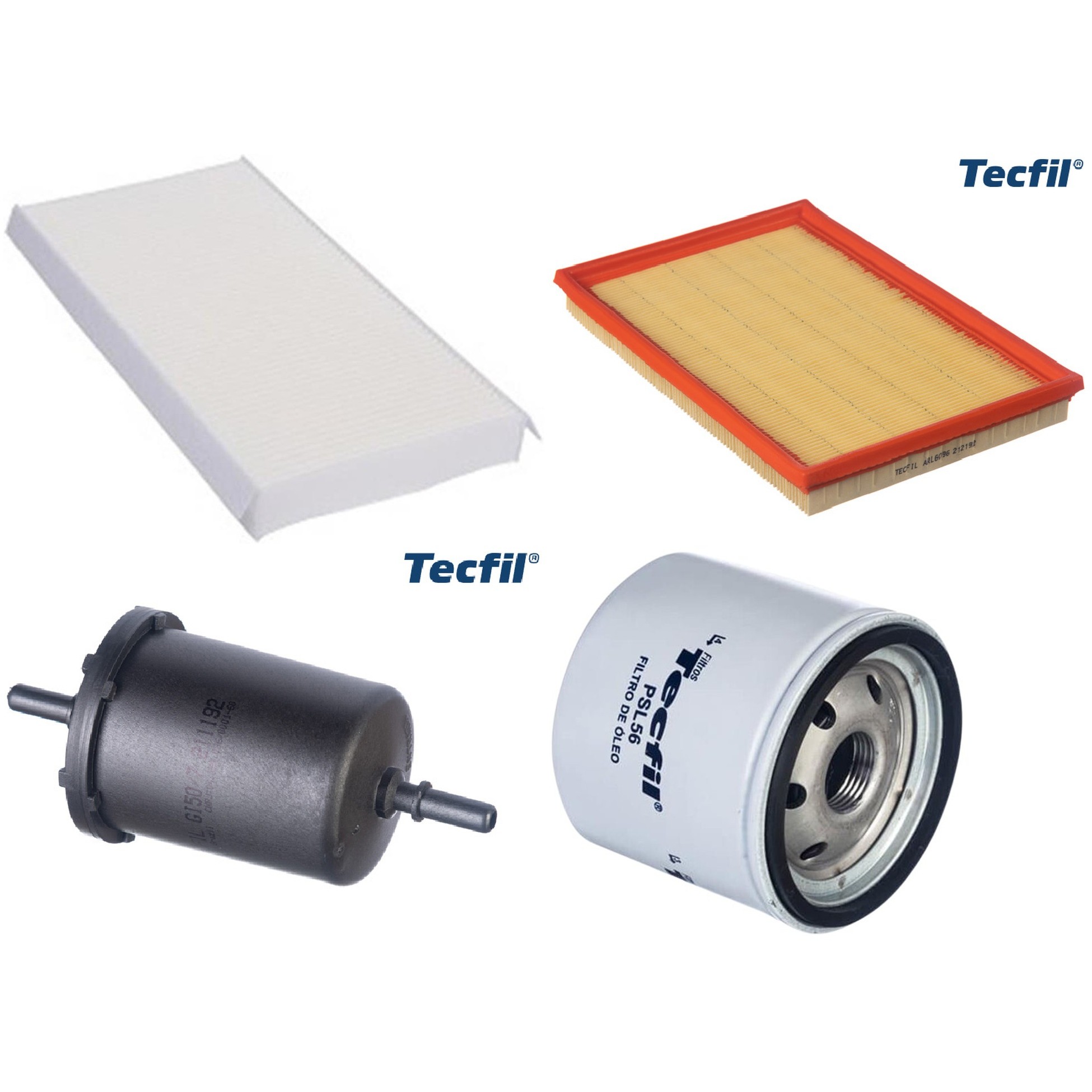 Kit Filtros de Ar do Motor, Óleo, Cabine e Combustível - Tecfil - ACP305 / ARL6096 / GI50/7 / PSL56