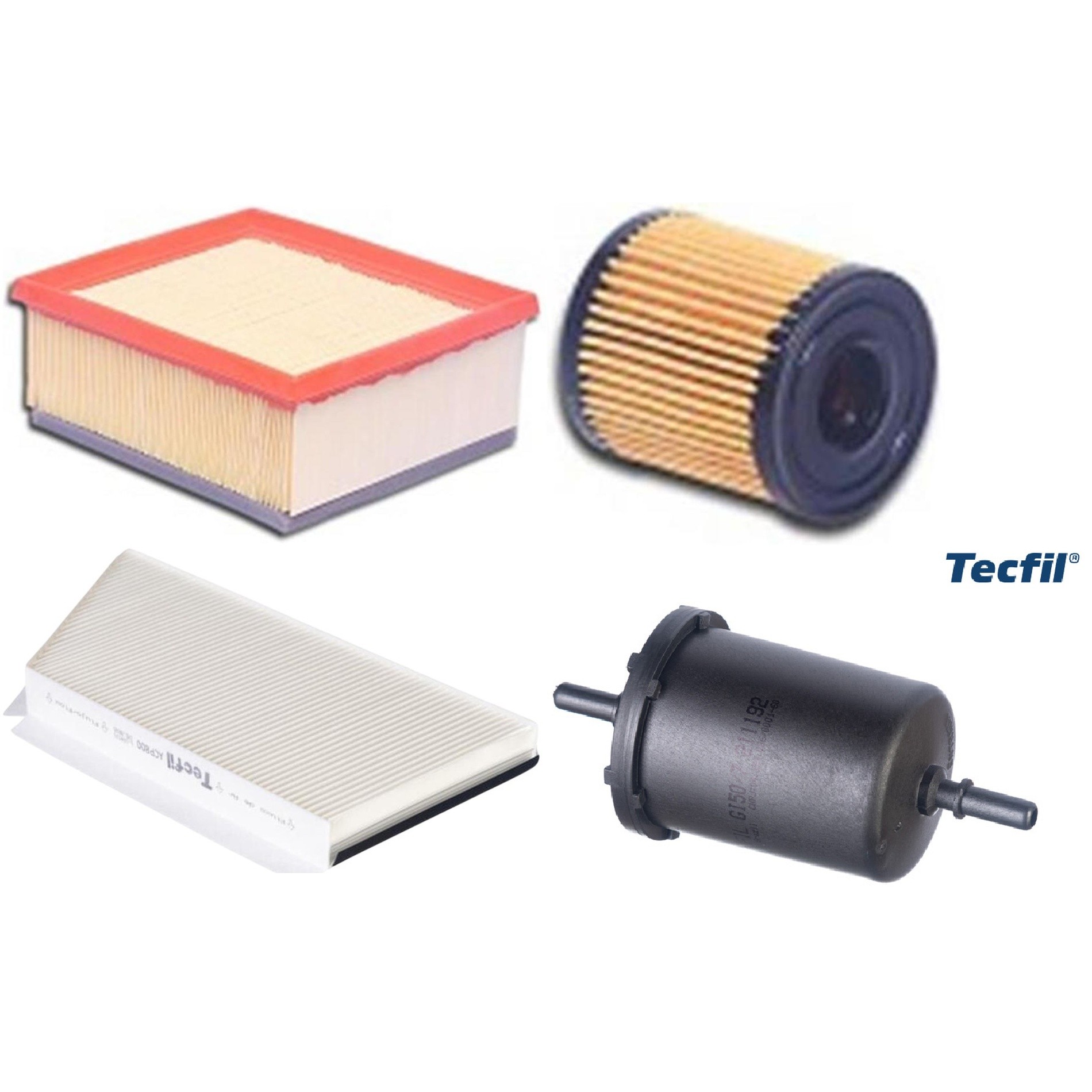 Kit Filtros de Ar do Motor, Óleo, Cabine e Combustível - Tecfil - ACP800 / ARL5050 / GI50/7 / PEL108