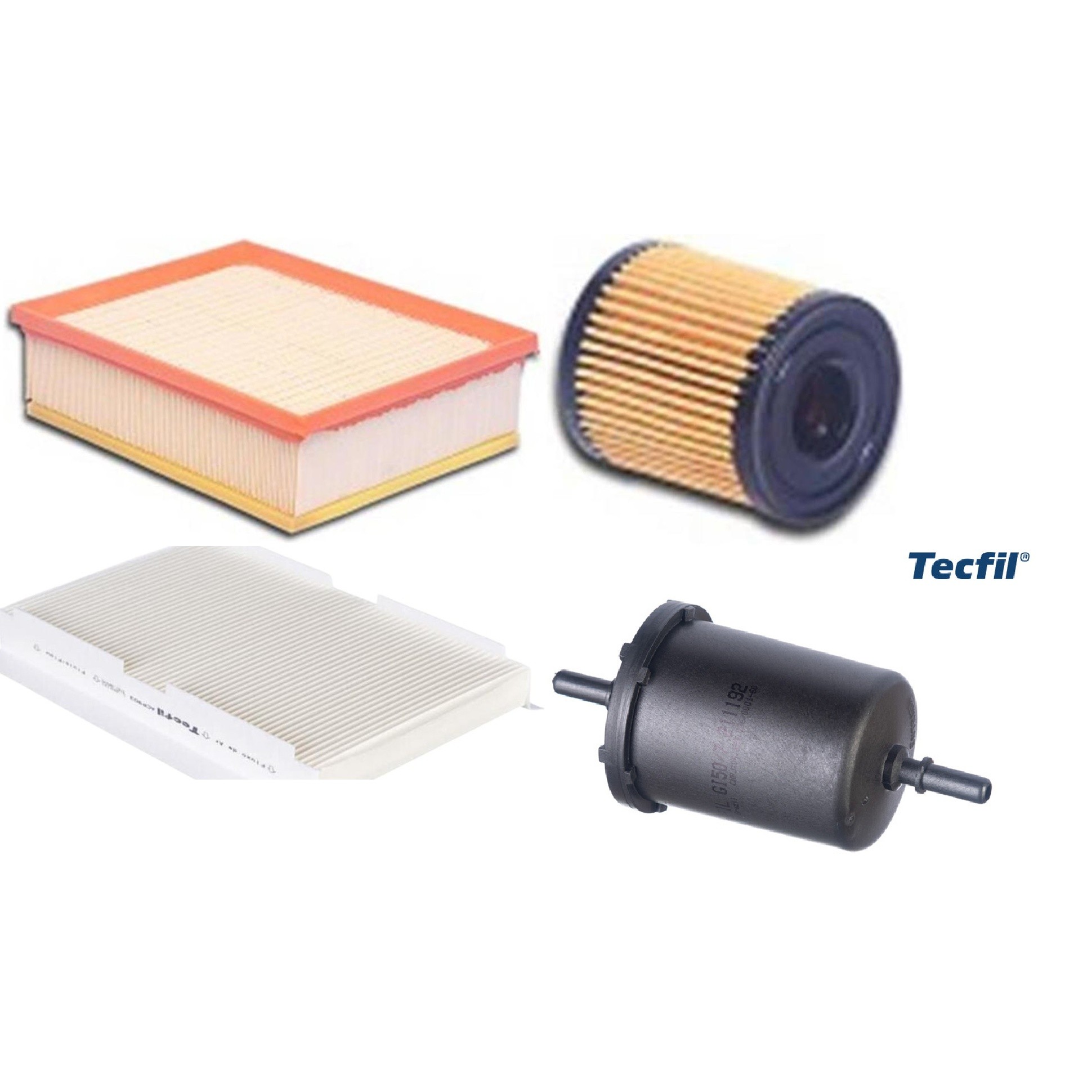 Kit Filtros de Ar do Motor, Óleo, Cabine e Combustível - Tecfil - ACP903 / ARL8109 / GI50/7 / PEL108