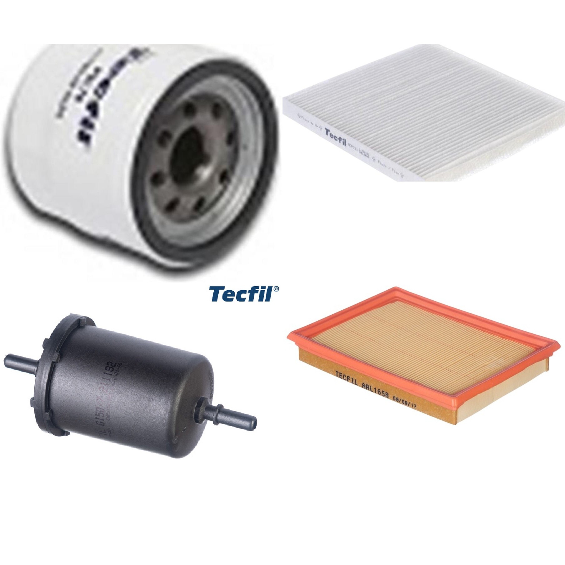 Kit Filtros de Ar do Motor, Óleo, Cabine e Combustível - Tecfil - ACP731 / ARL1658 / GI50/7 / PSL78