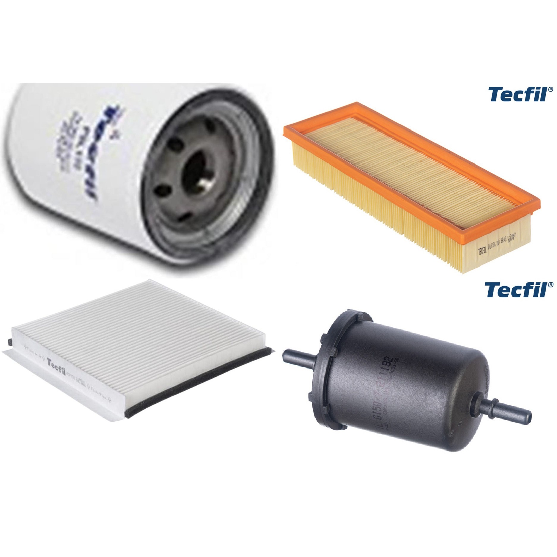 Kit Filtros de Ar do Motor, Óleo, Cabine e Combustível - Tecfil - ACP796 / ARL8106 / GI50/7 / PSL135