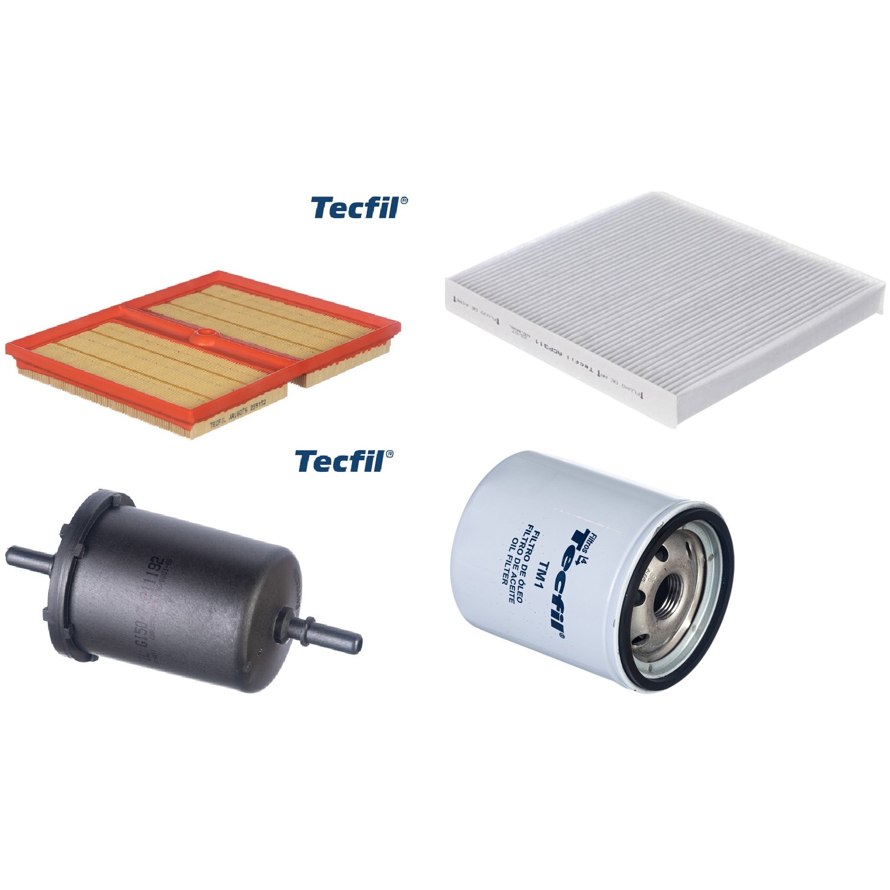 Kit Filtros de Ar do Motor, Óleo, Cabine e Combustível - Tecfil - ACP311 / ARL6076 / GI50/7 / PSL34M-(TM1)