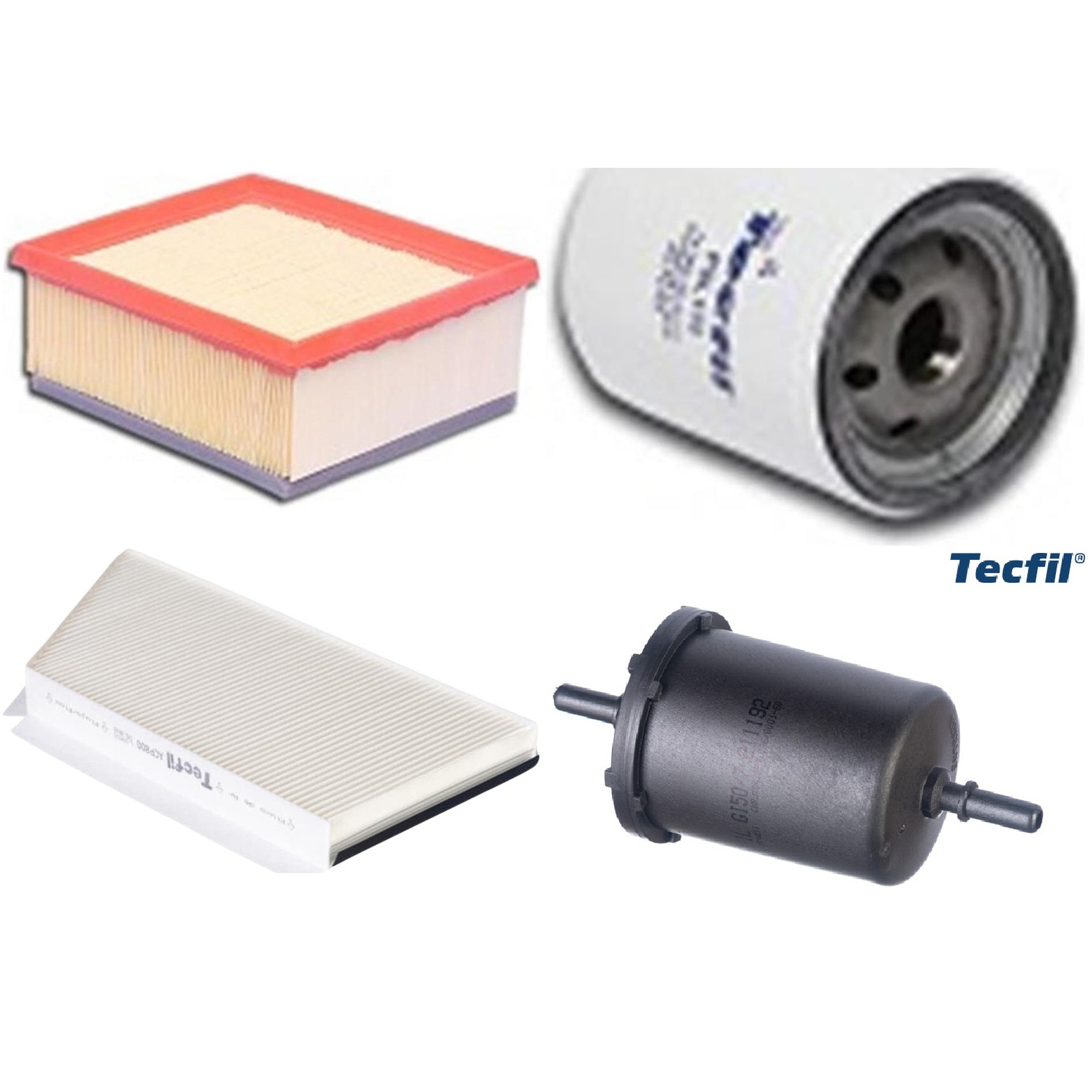 Kit Filtros de Ar do Motor, Óleo, Cabine e Combustível - Tecfil - ACP800 / ARL5050 / GI50/7 / PSL135