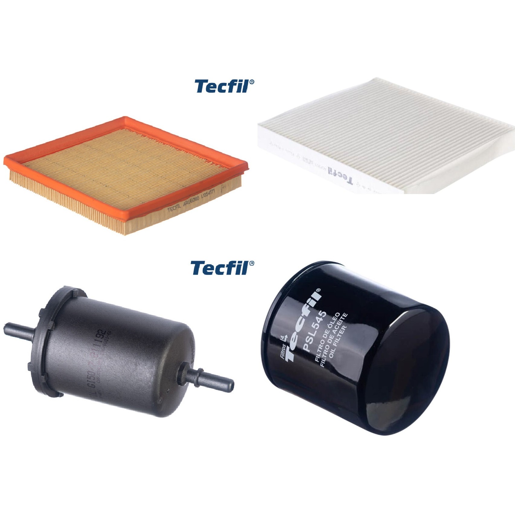 Kit Filtros de Ar do Motor, Óleo, Cabine e Combustível - Tecfil - ACP303 / ARL6080 / GI50/7 / PSL545