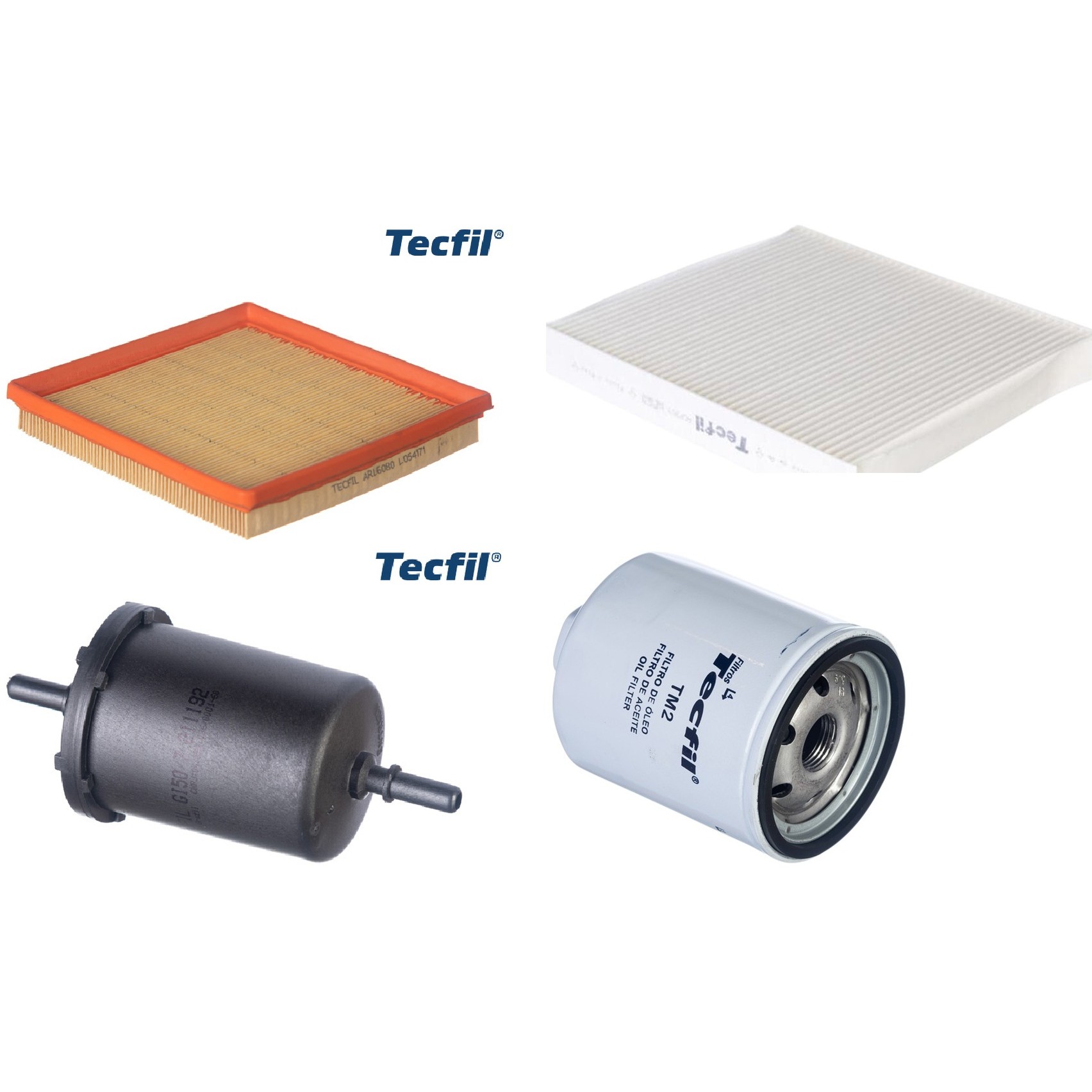 Kit Filtros de Ar do Motor, Óleo, Cabine e Combustível - Tecfil - ACP303 / ARL6080 / GI50/7 / PSL34MP-(TM2)