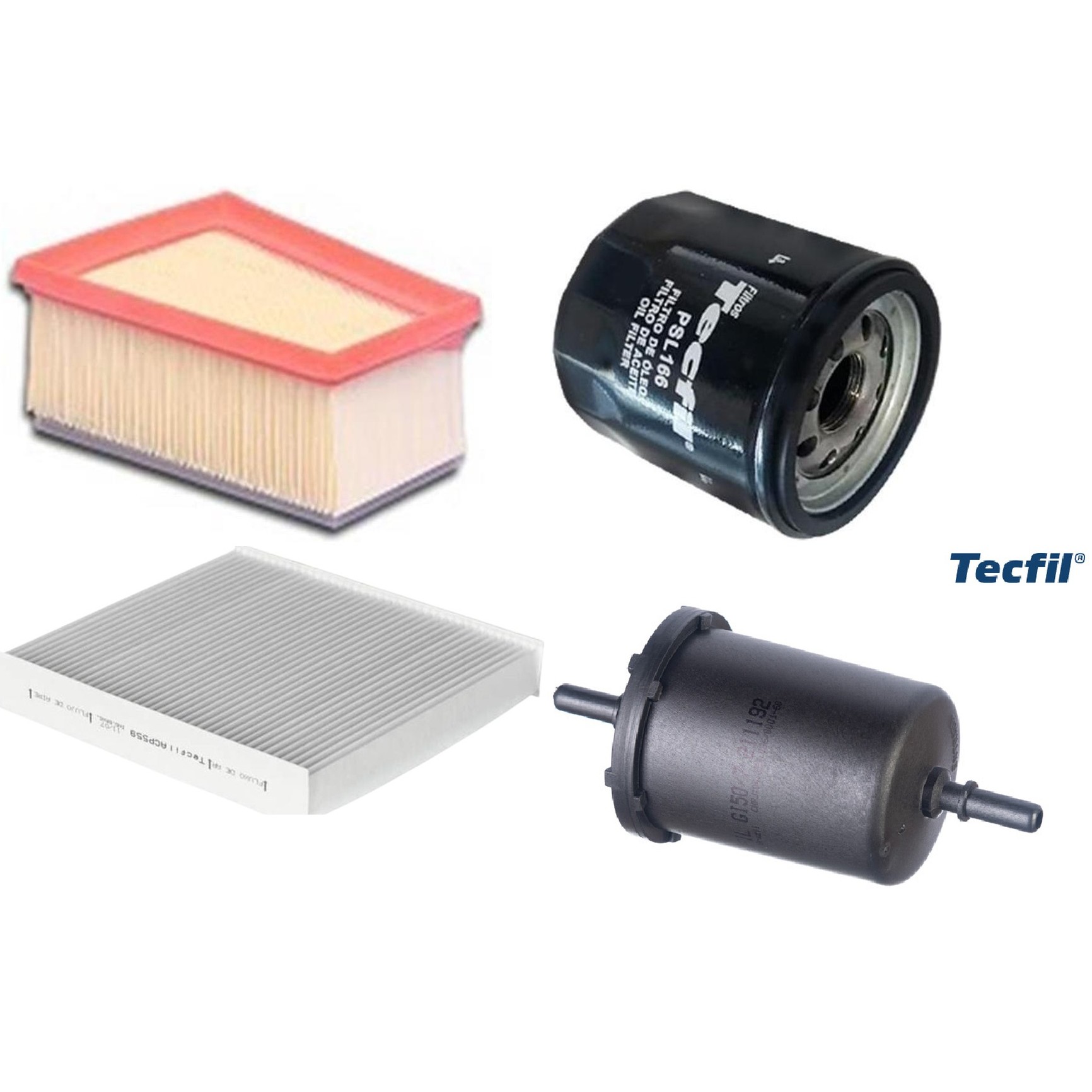 Kit Filtros de Ar do Motor, Óleo, Cabine e Combustível - Tecfil - ACP559 / ART5051 / GI50/7 / PSL166