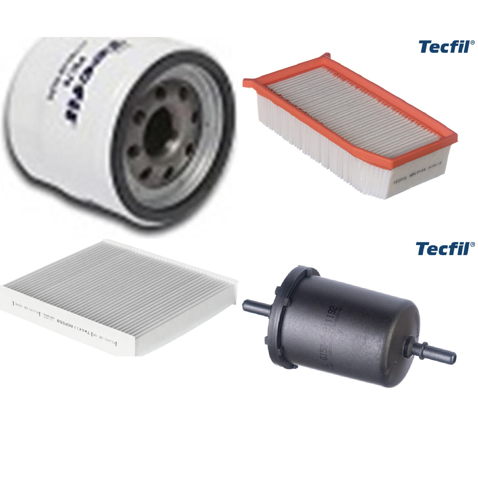 Kit Filtros de Ar do Motor, Óleo, Cabine e Combustível - Tecfil - ACP559 / ARL5144 / GI50/7 / PSL78