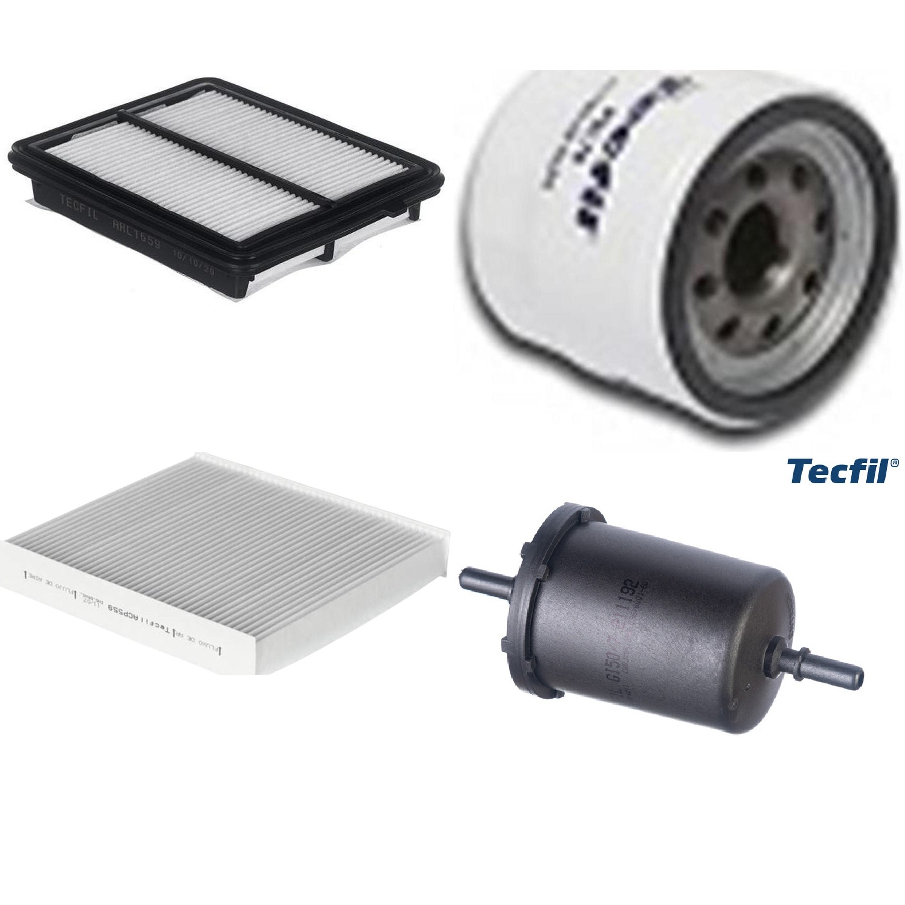 Kit Filtros de Ar do Motor, Óleo, Cabine e Combustível - Tecfil - ACP559 / ARL1659 / GI50/7 / PSL78