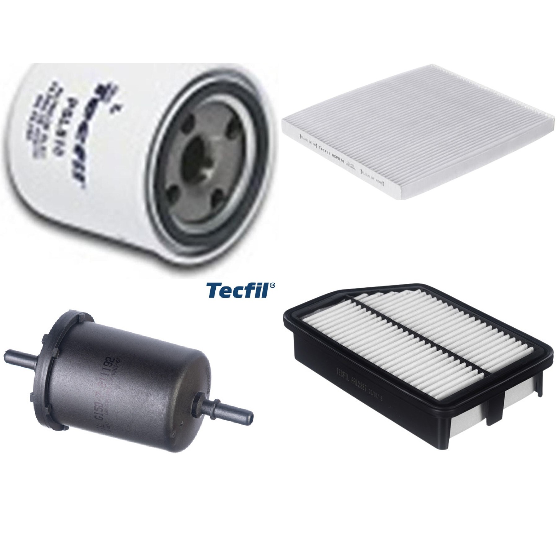 Kit Filtros de Ar do Motor, Óleo, Cabine e Combustível - Tecfil - ACP814 / ARL2337 / GI50/7 / PSL818