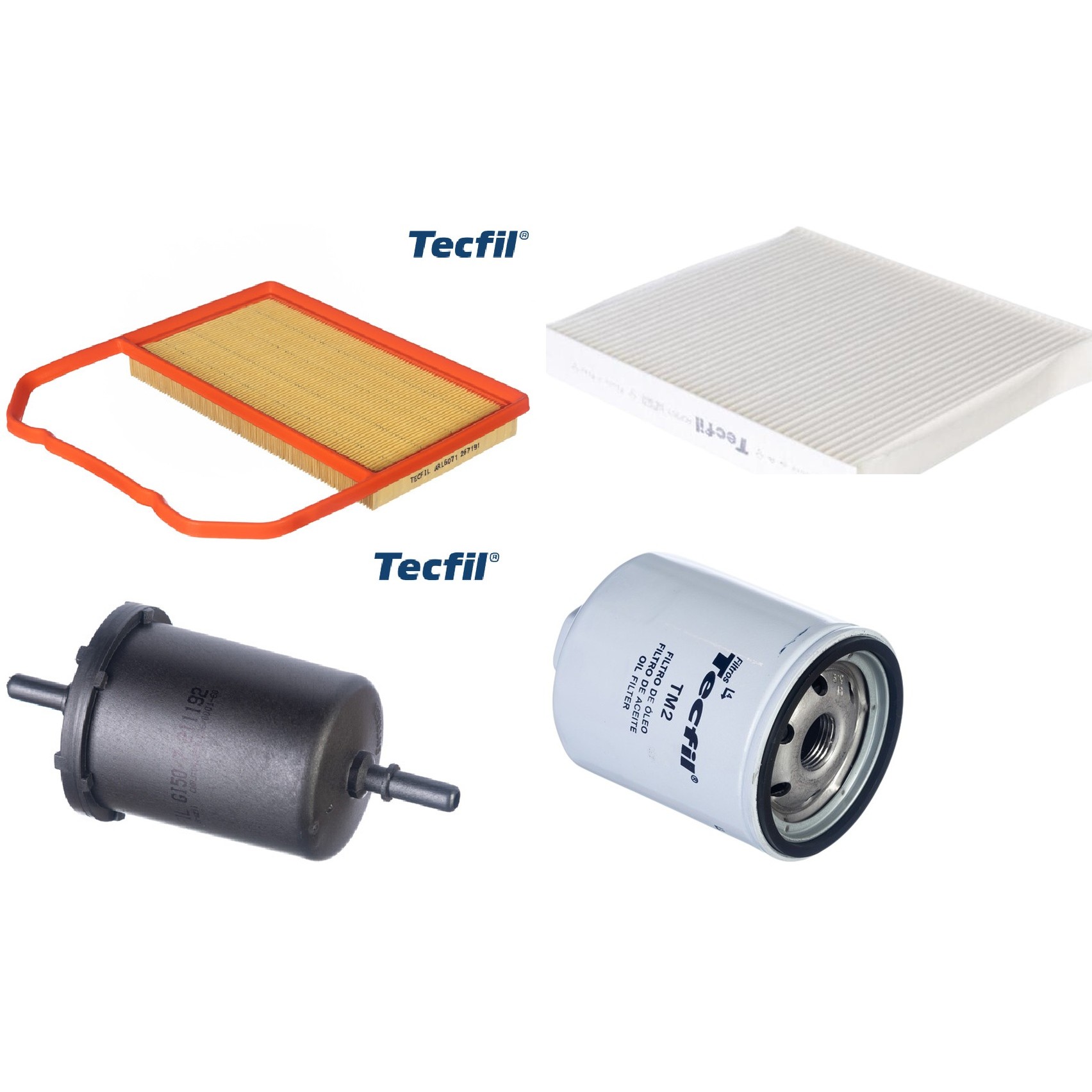 Kit Filtros de Ar do Motor, Óleo, Cabine e Combustível - Tecfil - ACP303 / ARL6071 / GI50/7 / PSL34MP-(TM2)